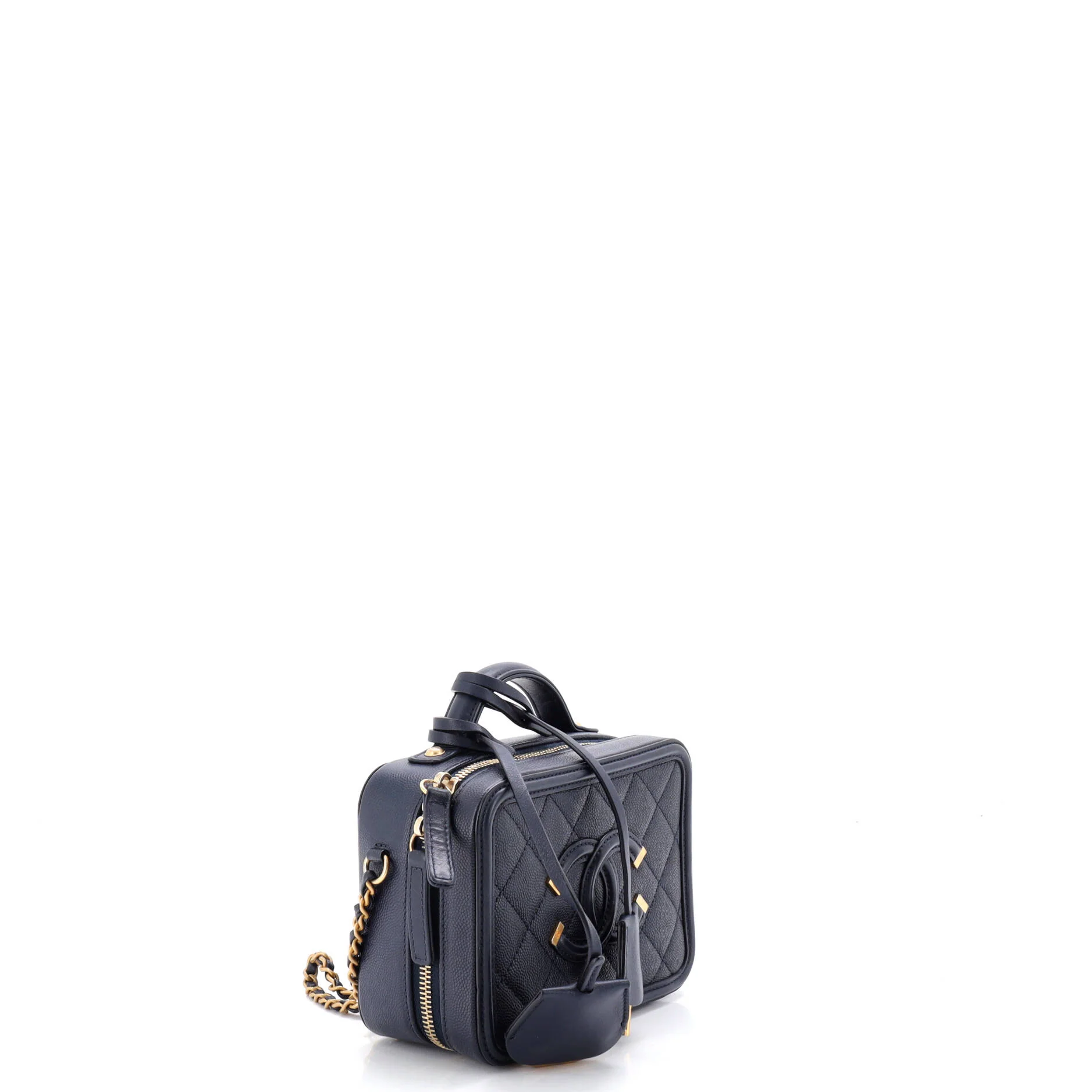 Filigree Vanity Case Quilted Caviar Small - Image 2