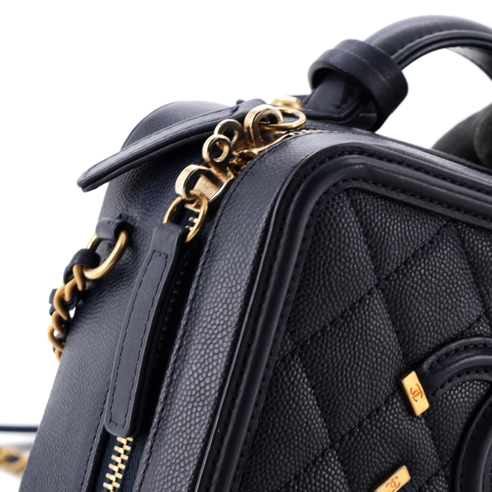 Filigree Vanity Case Quilted Caviar Small - Image 6