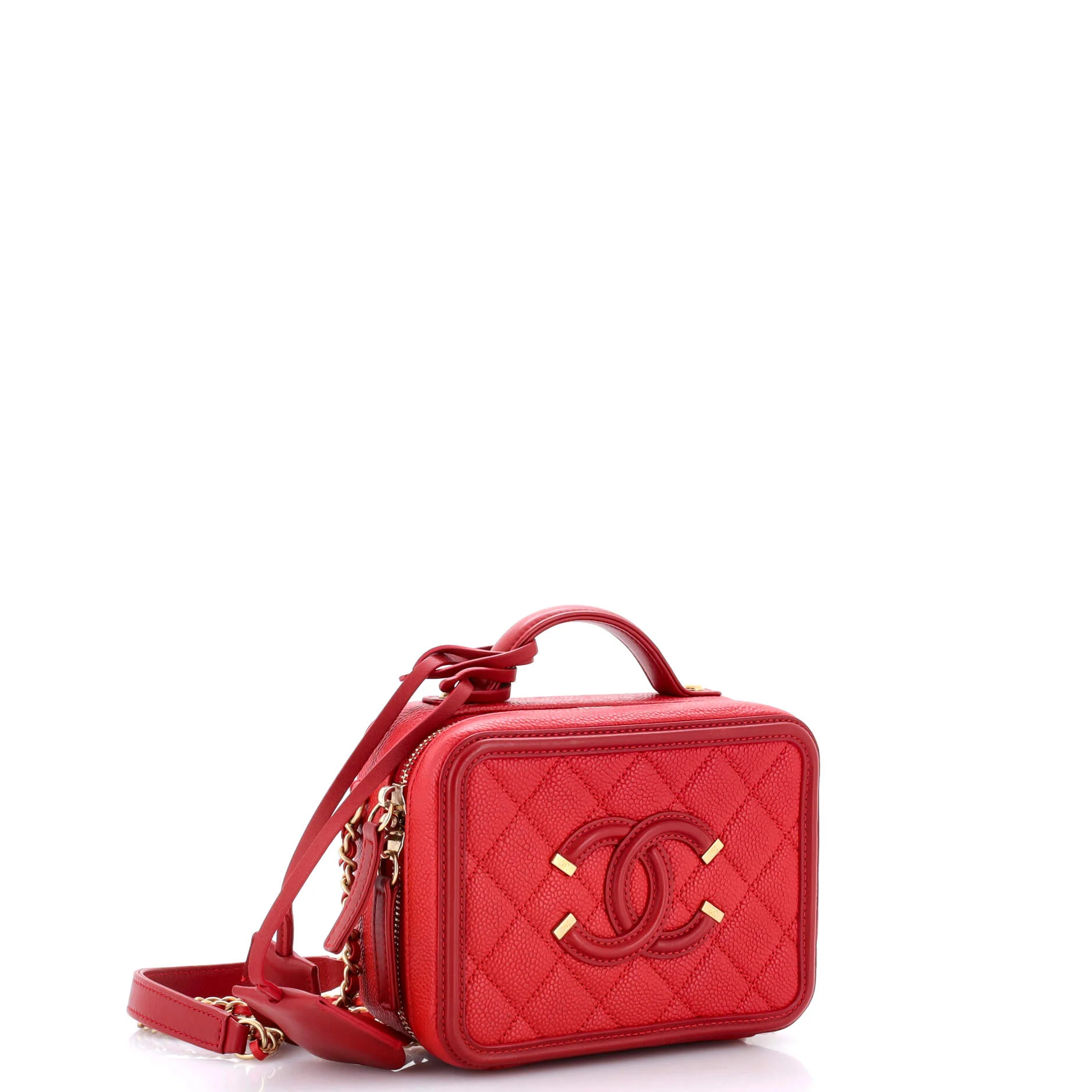 Filigree Vanity Case Quilted Caviar Small - Image 2