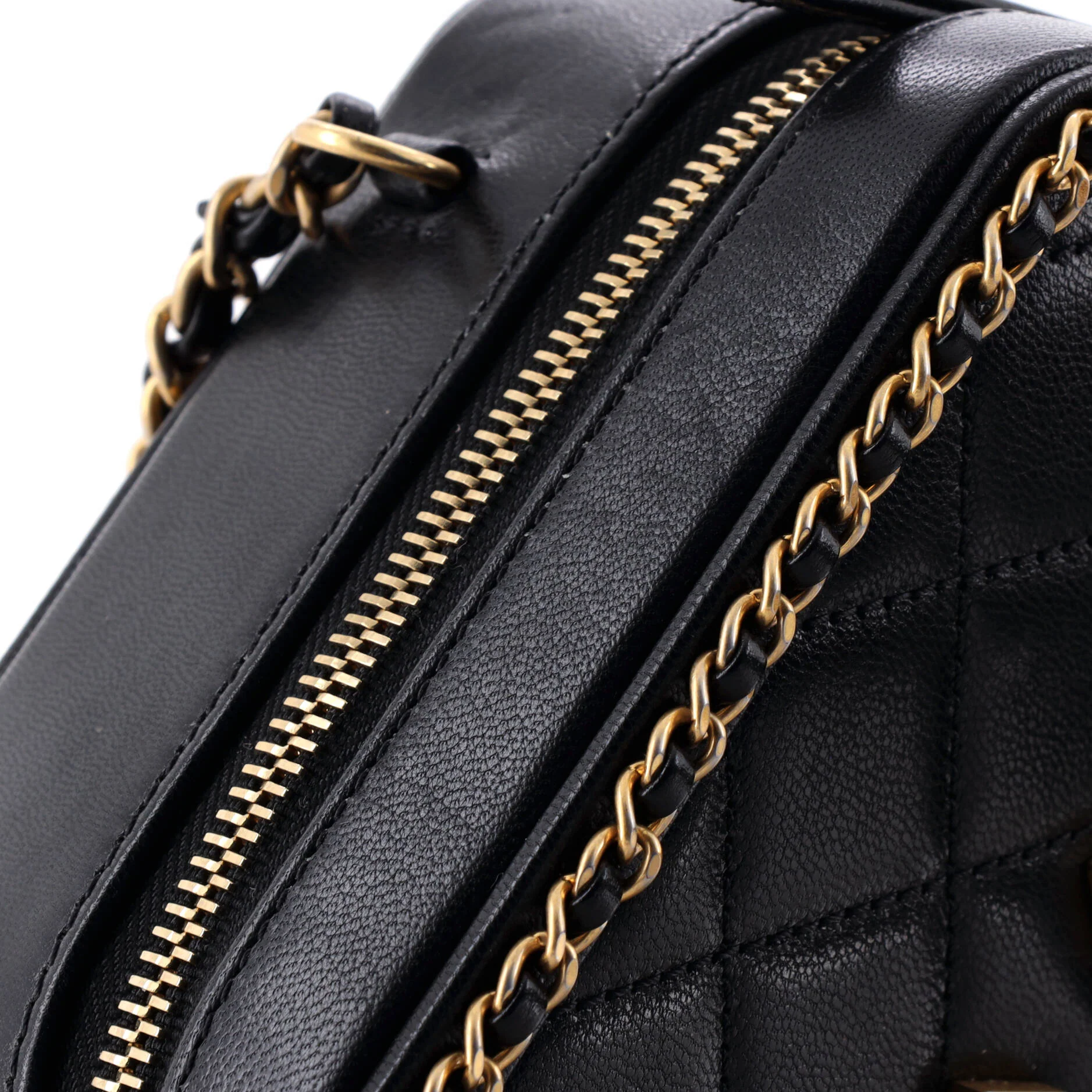 Filigree Vanity Case Quilted Goatskin with Chain Detail Small - Image 7