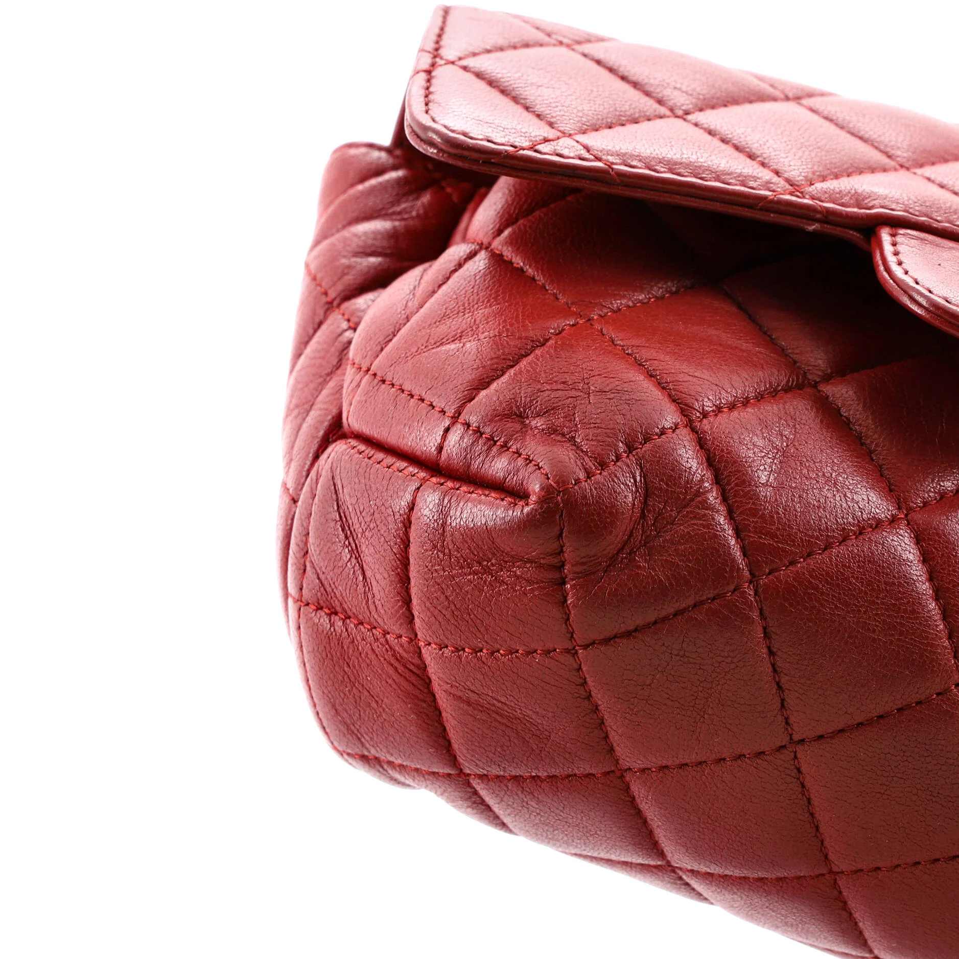 Flap Zip Cosmetic Case Quilted Lambskin Small - Image 7