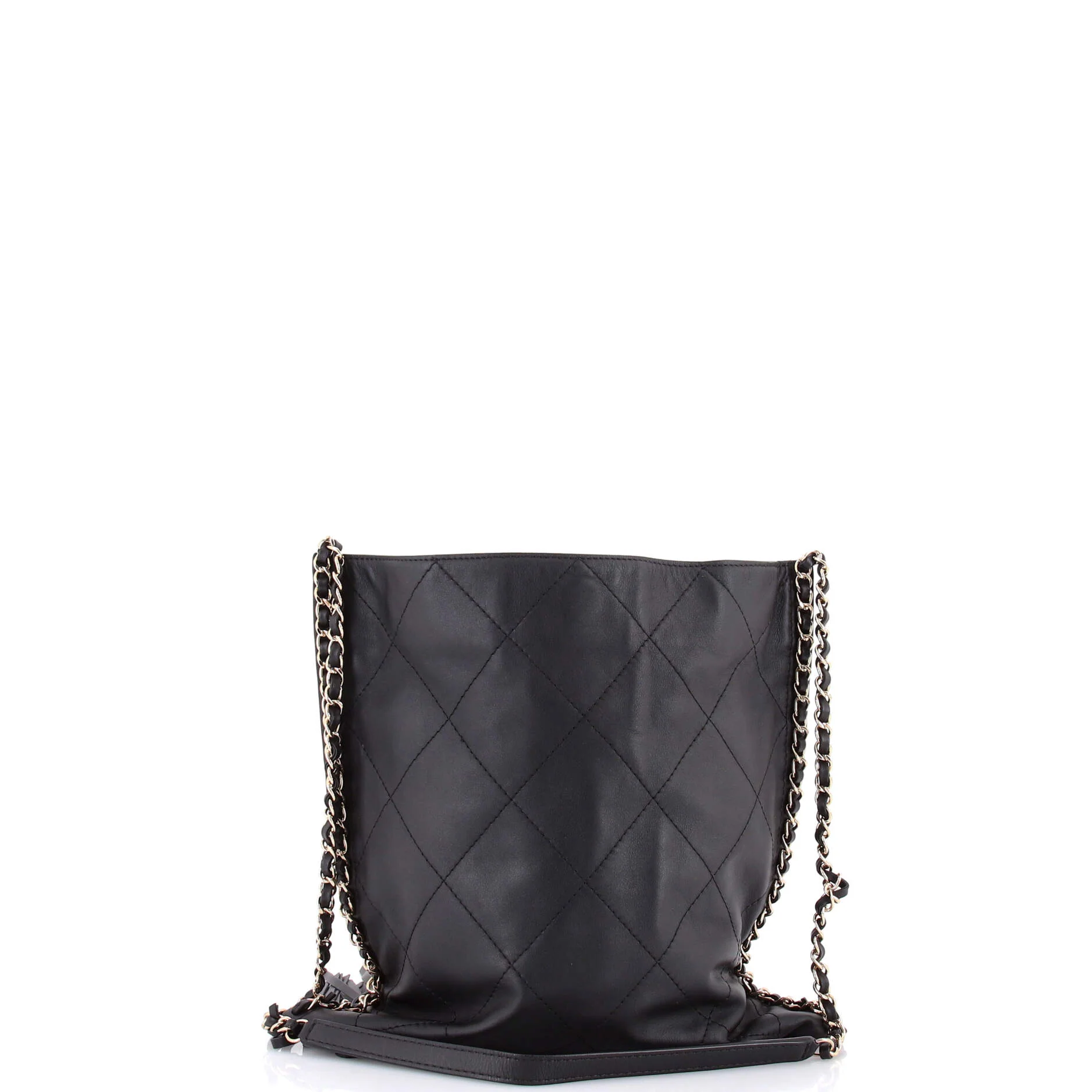 Fringe Flat Shopping Bag Quilted Calfskin Medium - Image 3