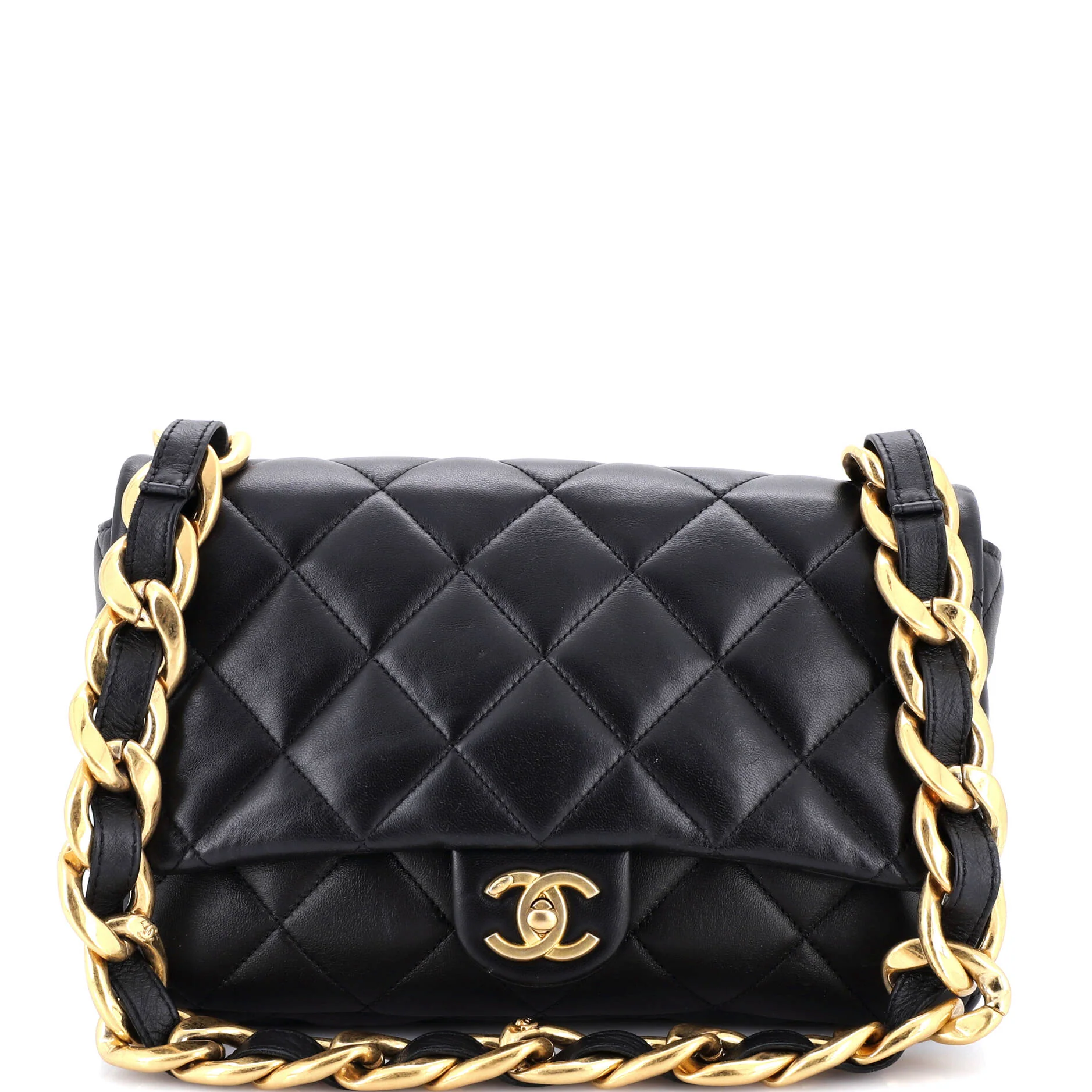Funky Town Flap Bag Quilted Lambskin Large