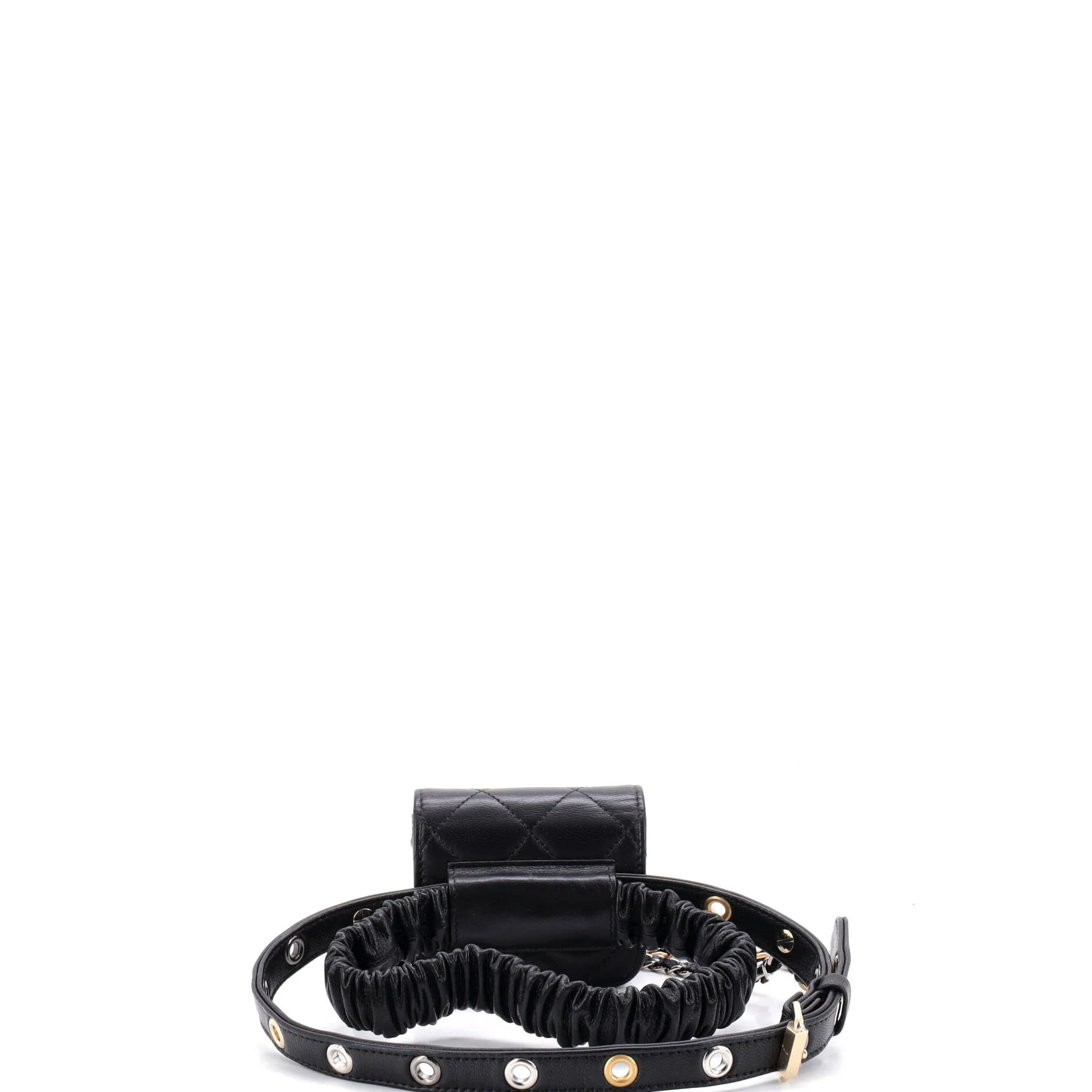 Garter Thigh Bag with Chains Quilted Lambskin Micro - Image 3