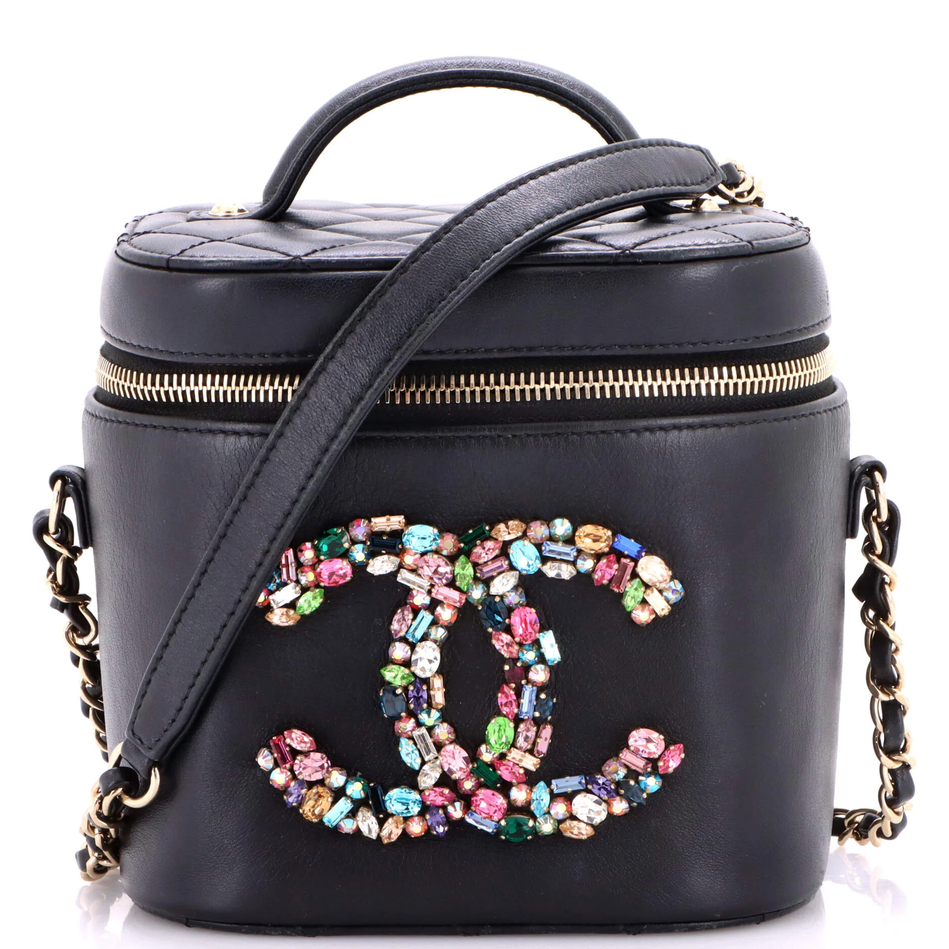 Giant Crystal Mania Vanity Case Lambskin
