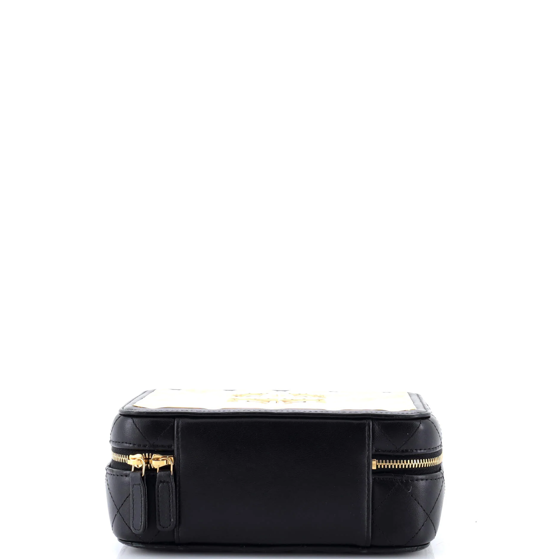 Golden Plate Vanity Case Quilted Metal and Lambskin Medium - Image 4