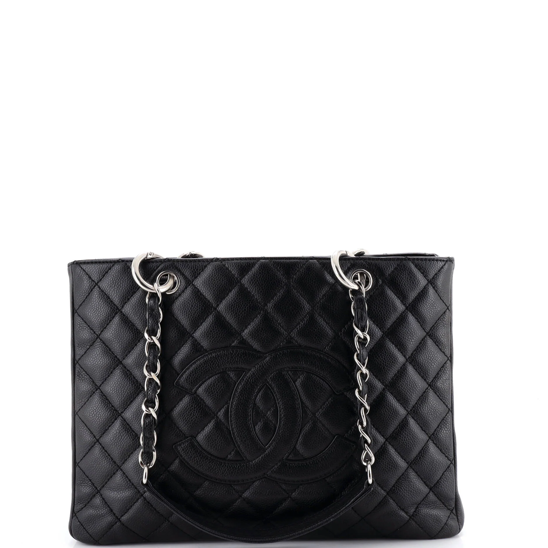 Grand Shopping Tote Quilted Caviar