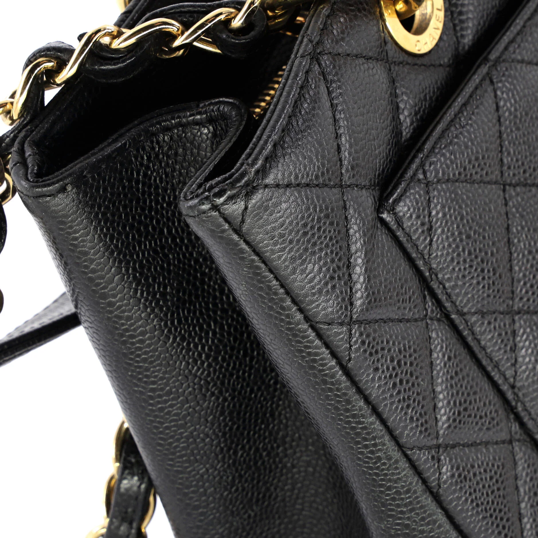 Grand Shopping Tote Quilted Caviar - Image 7