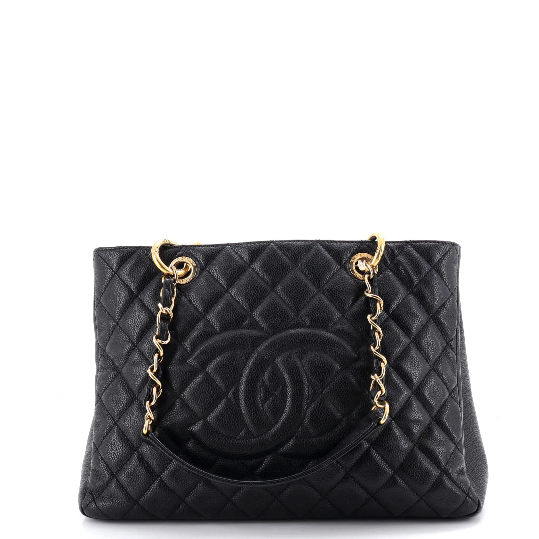 Grand Shopping Tote Quilted Caviar