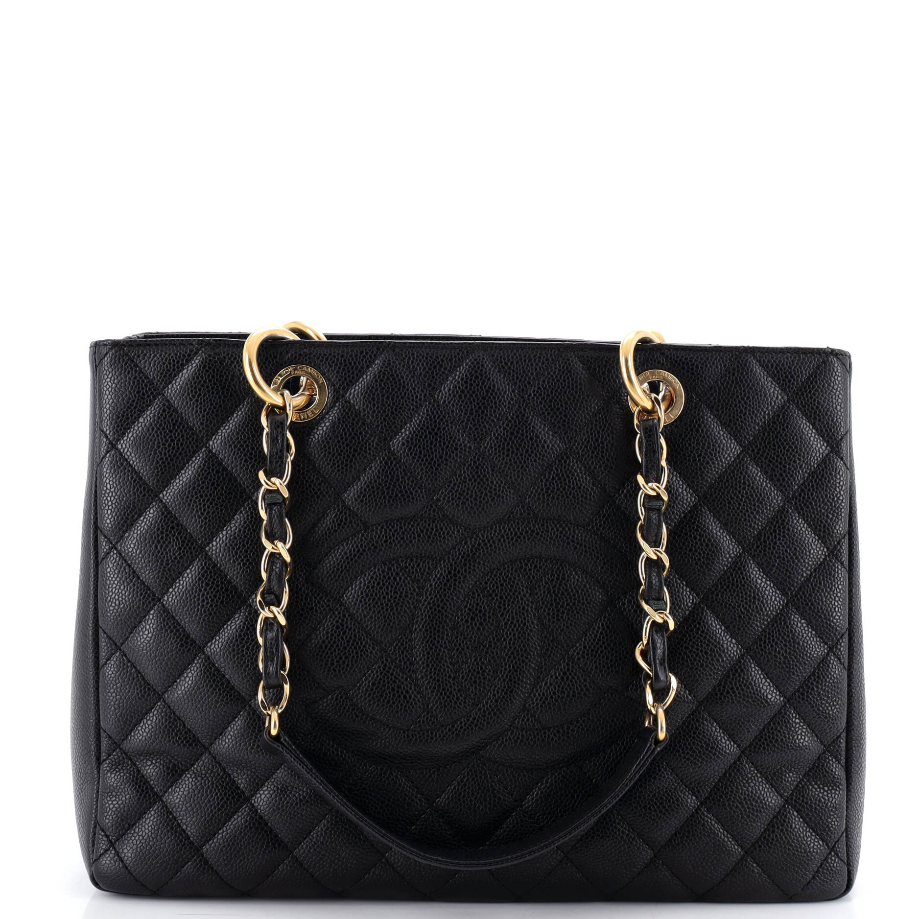 Grand Shopping Tote Quilted Caviar