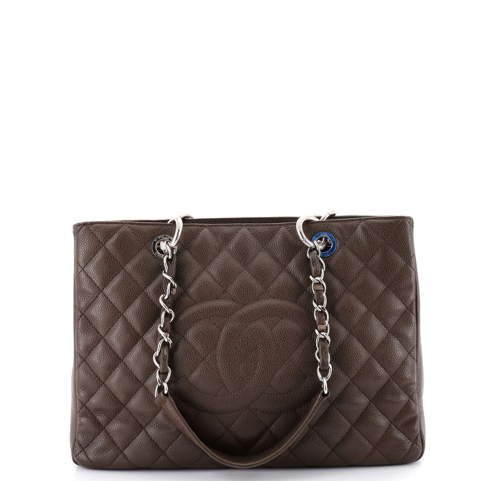 Grand Shopping Tote Quilted Caviar