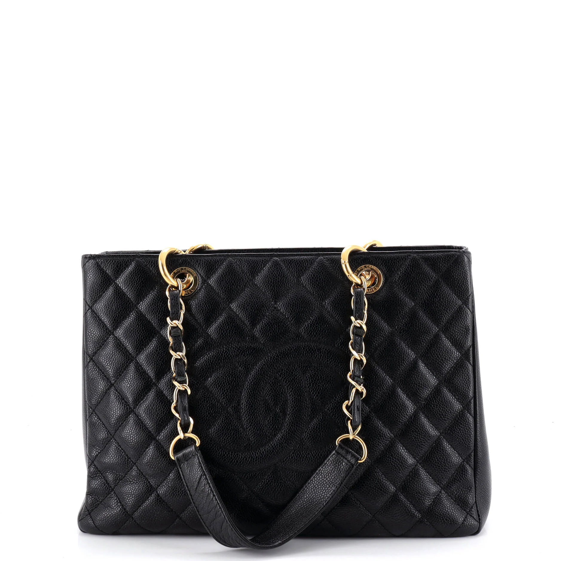 Grand Shopping Tote Quilted Caviar
