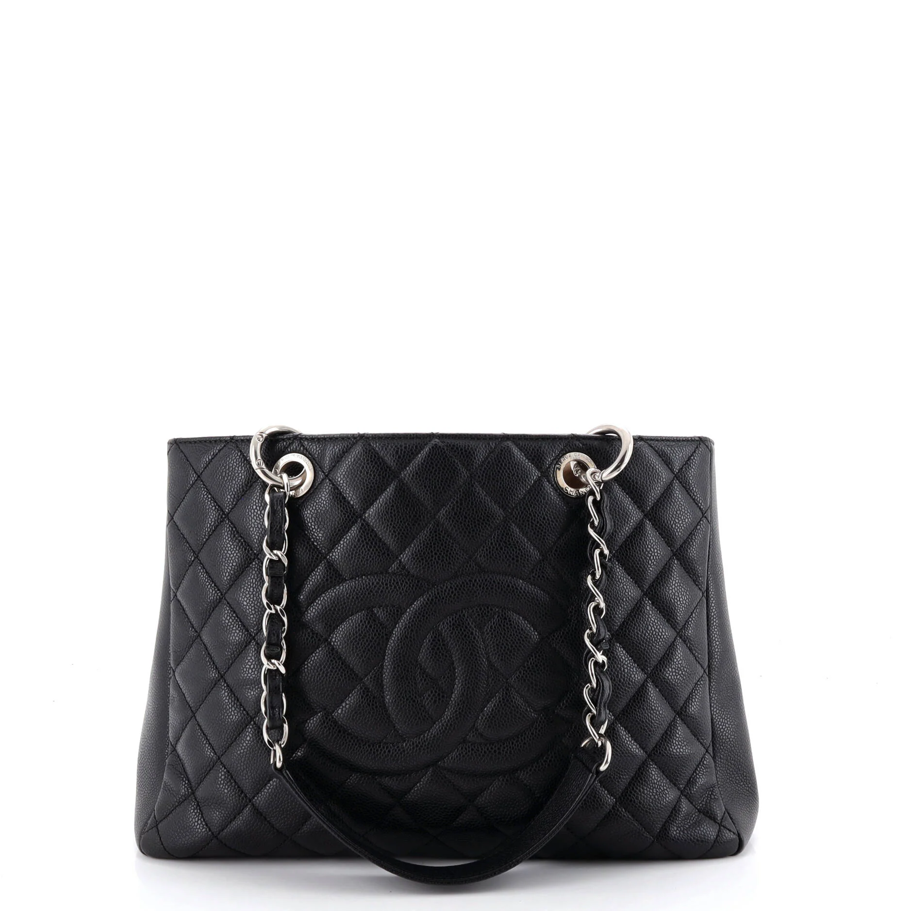 Grand Shopping Tote Quilted Caviar XL