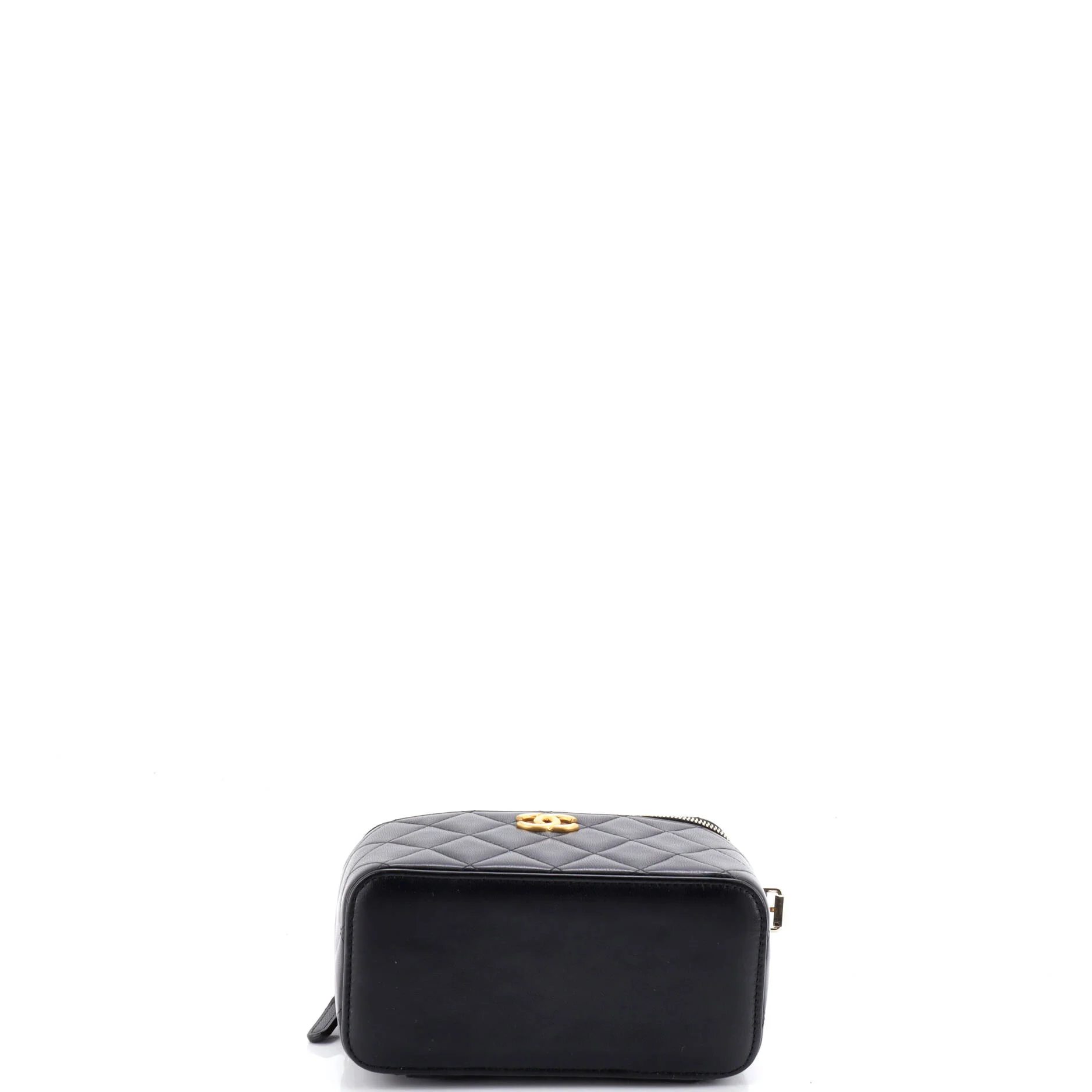 Grommet Strap Vanity Case with Chain Quilted Lambskin Small - Image 5