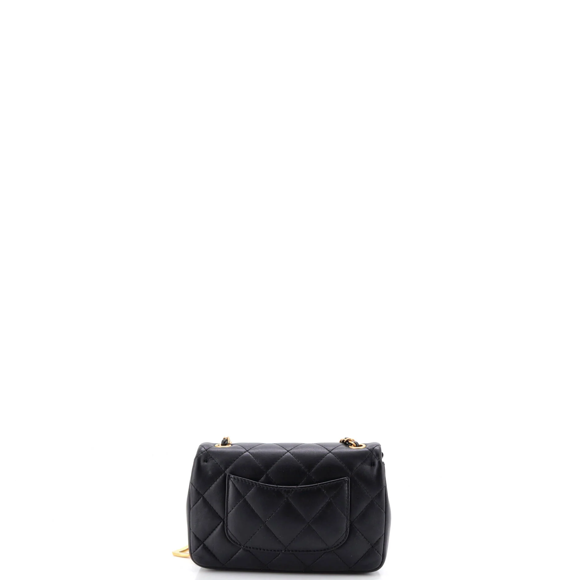 Heart Charms Flap Bag Quilted Lambskin Mini - Image 3