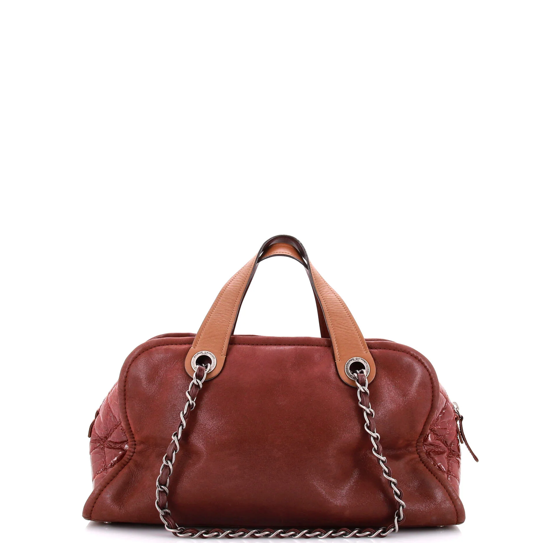 In the Mix Timeless Bowler Bag Iridescent Calfskin and Quilted Glazed Calfskin Large - Image 3