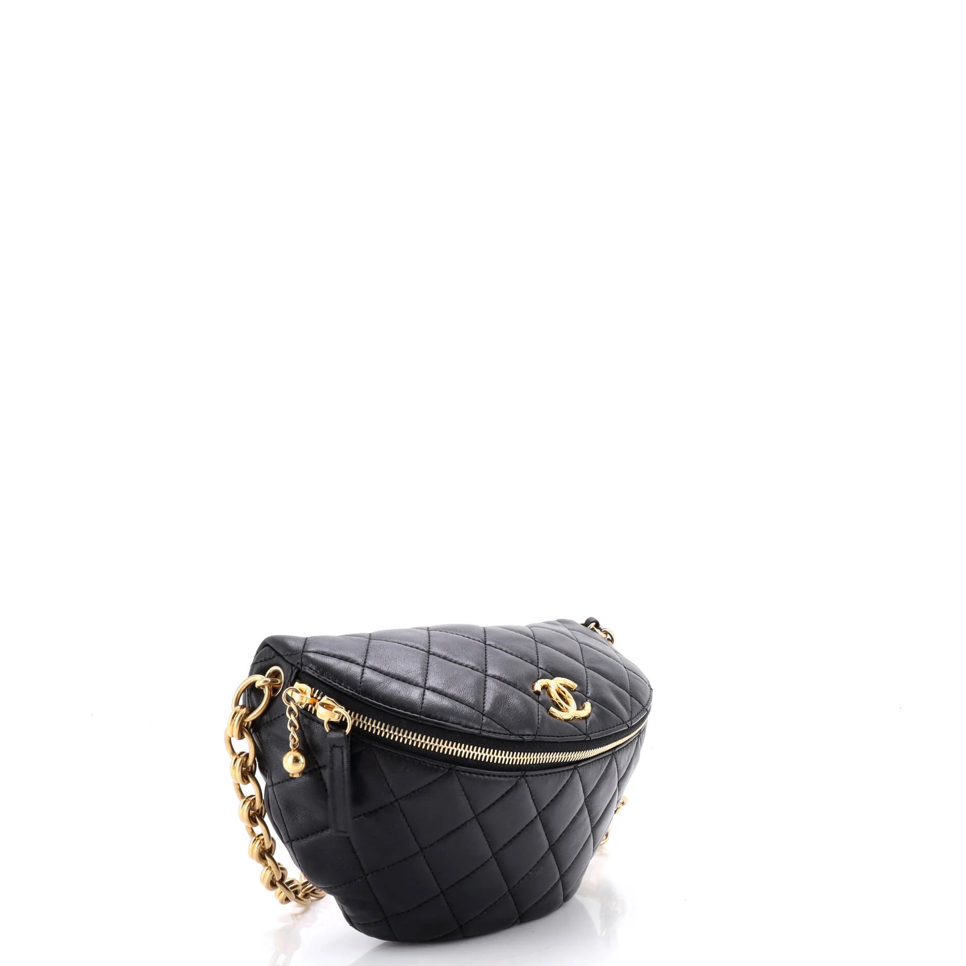 Jeweled CC Waist Bag Quilted Lambskin with Faux Pearls - Image 2