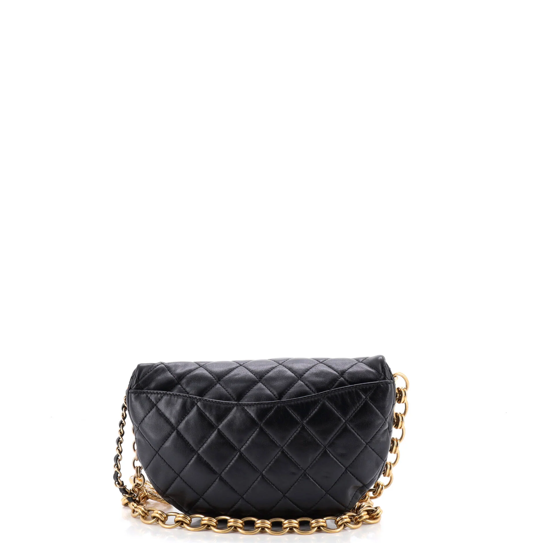 Jeweled CC Waist Bag Quilted Lambskin with Faux Pearls - Image 3
