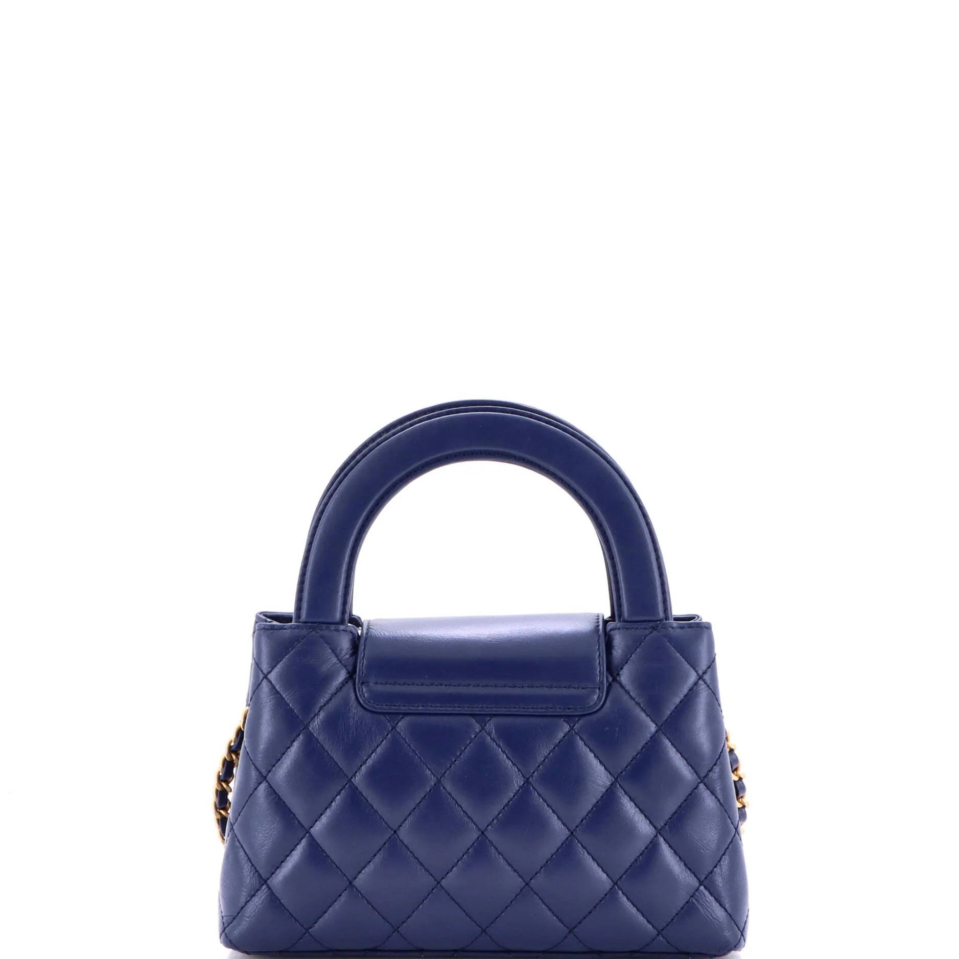 Kelly Top Handle Shopping Bag Quilted Shiny Aged Calfskin Mini - Image 3