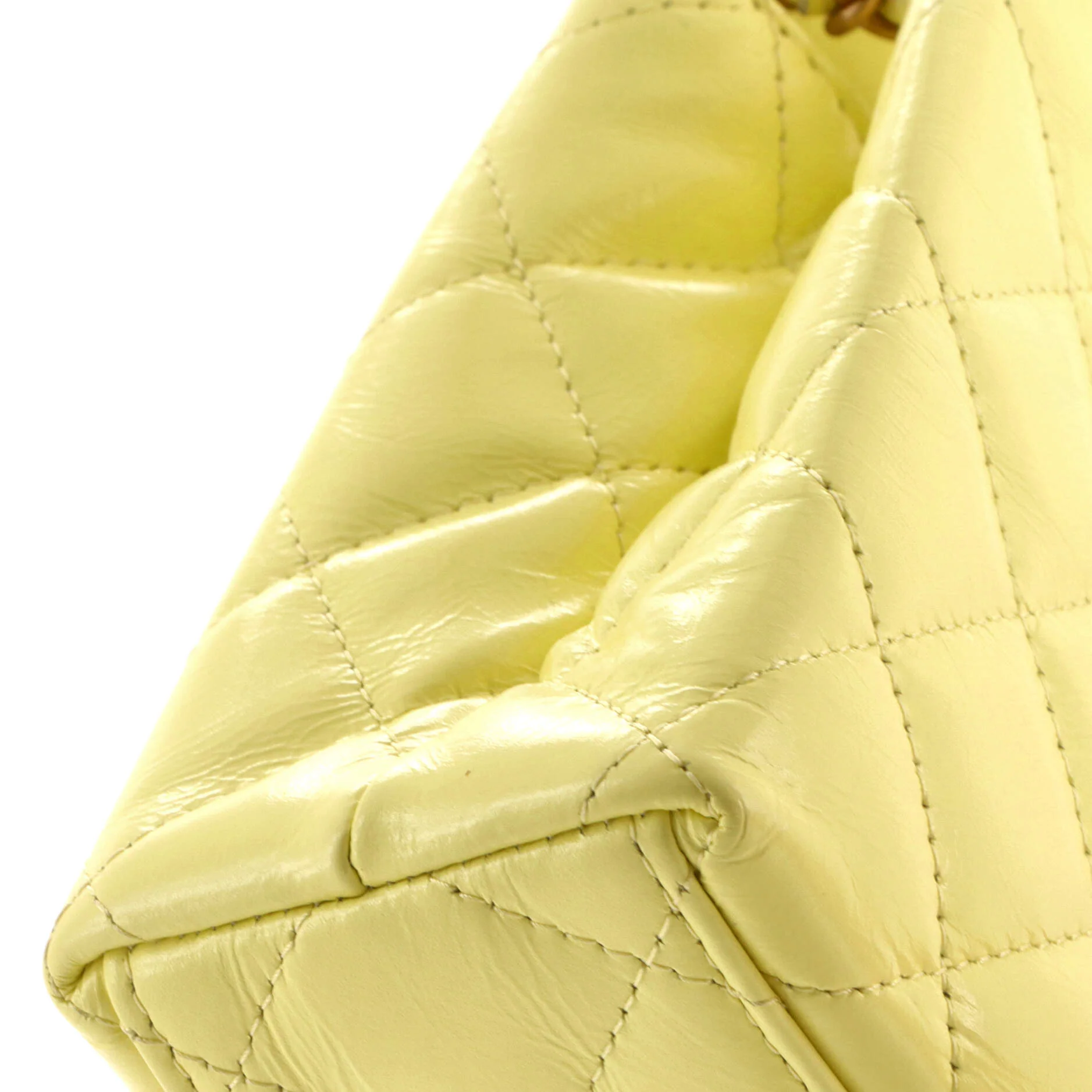 Kelly Top Handle Shopping Bag Quilted Shiny Aged Calfskin Mini - Image 5