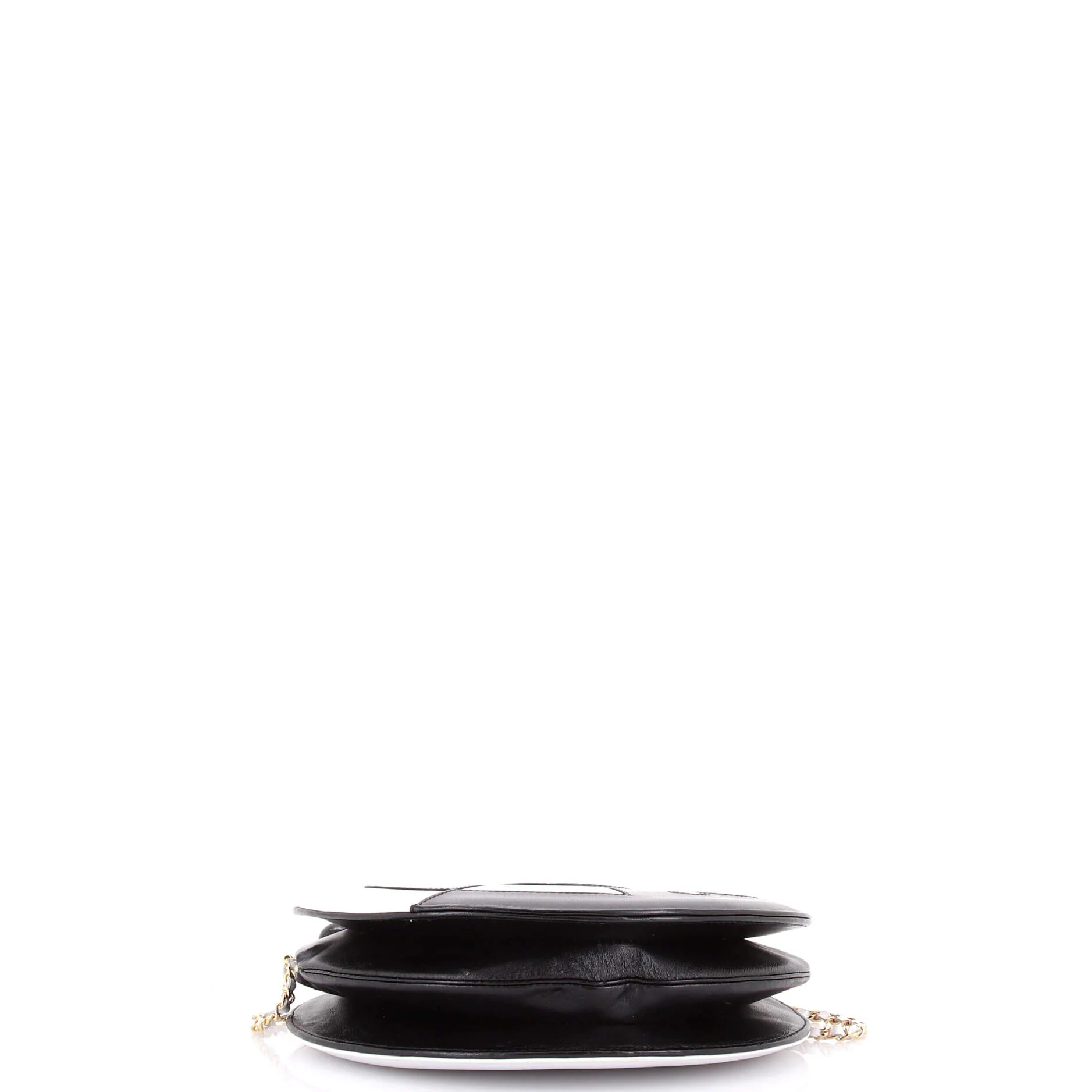 Kisslock Round Circle Clutch with Chain Leather - Image 4