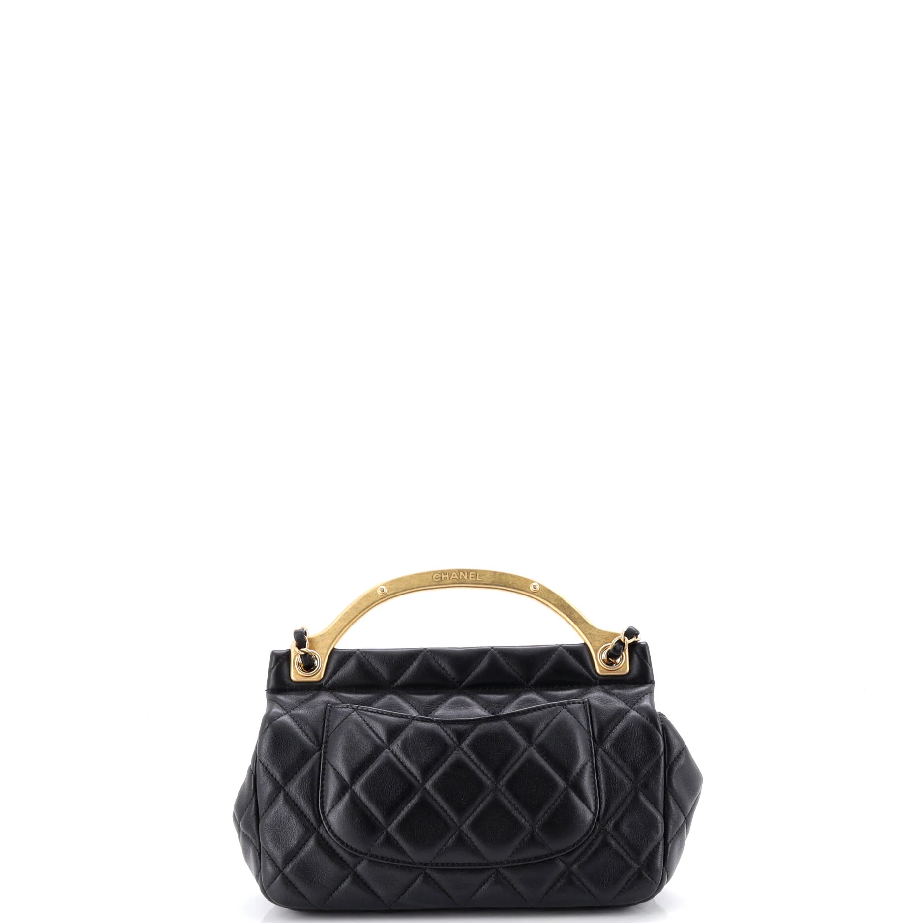 Lady Handle Flap Bag Quilted Calfskin Small - Image 3