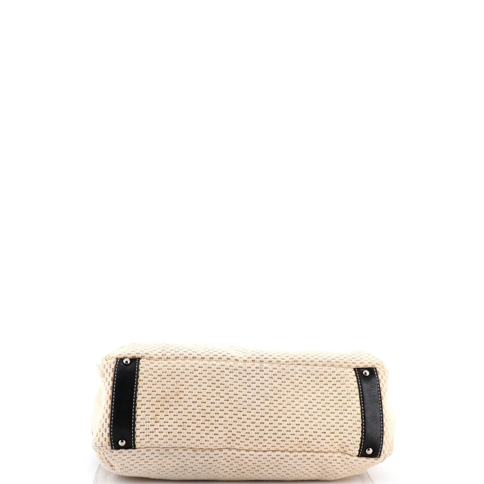 Lax Bowler Bag Leather and Woven Fabric - Image 4