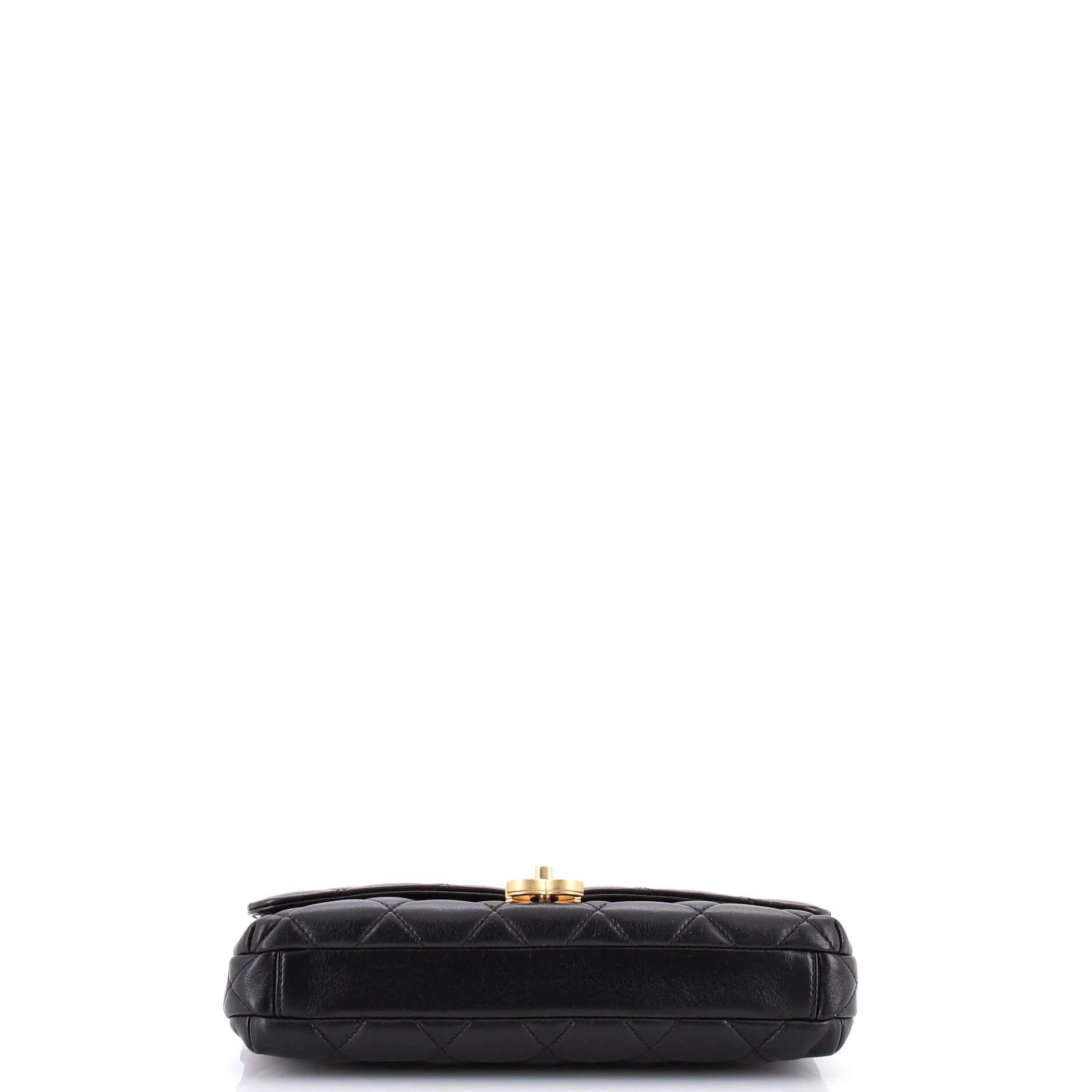 Logo Chains Flap Clutch with Chain Quilted Lambskin with Faux Pearls and Crystals - Image 4