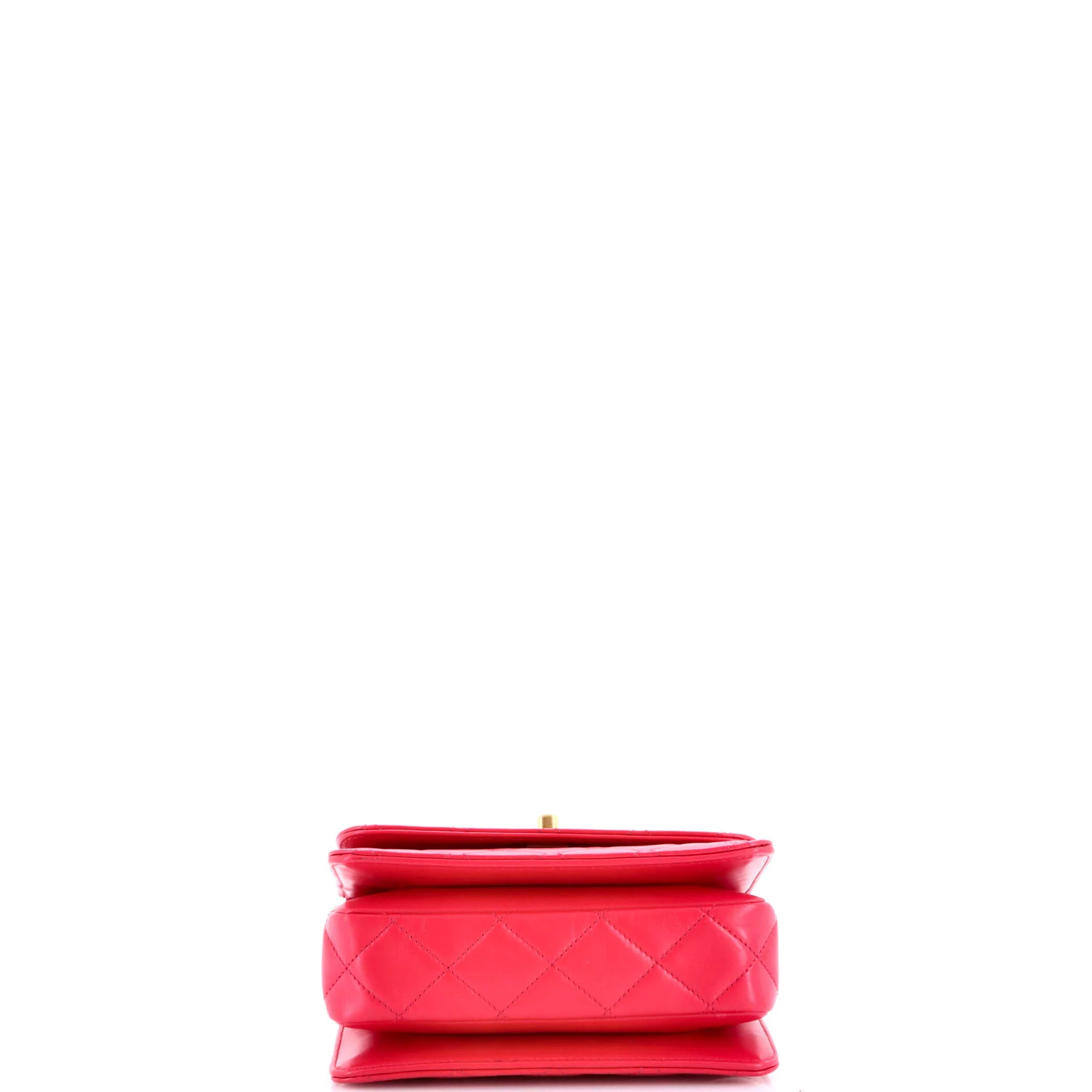 Logo Links Top Handle Flap Bag Quilted Calfskin Mini - Image 4