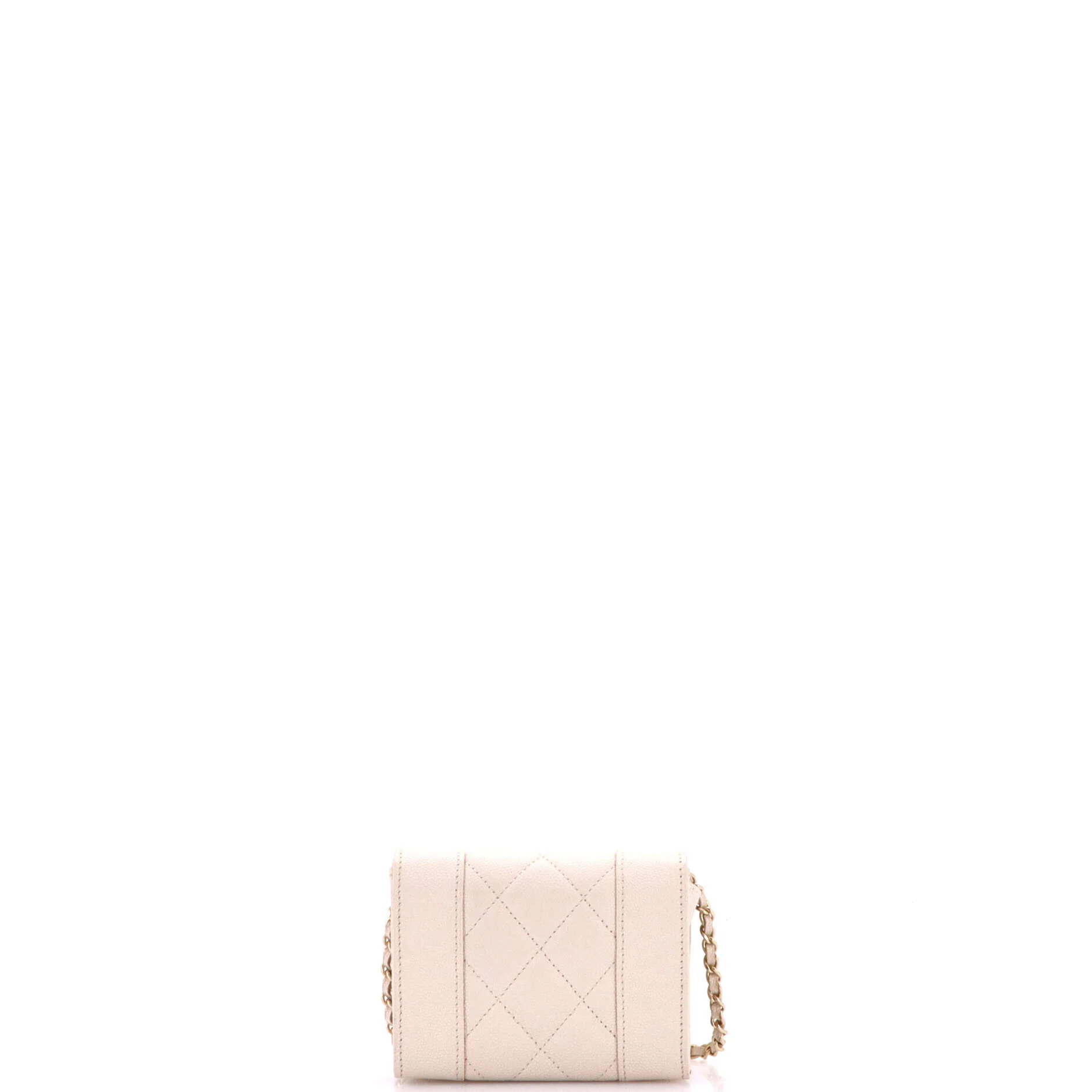 Mademoiselle Vintage Card Holder on Chain Quilted Caviar - Image 4