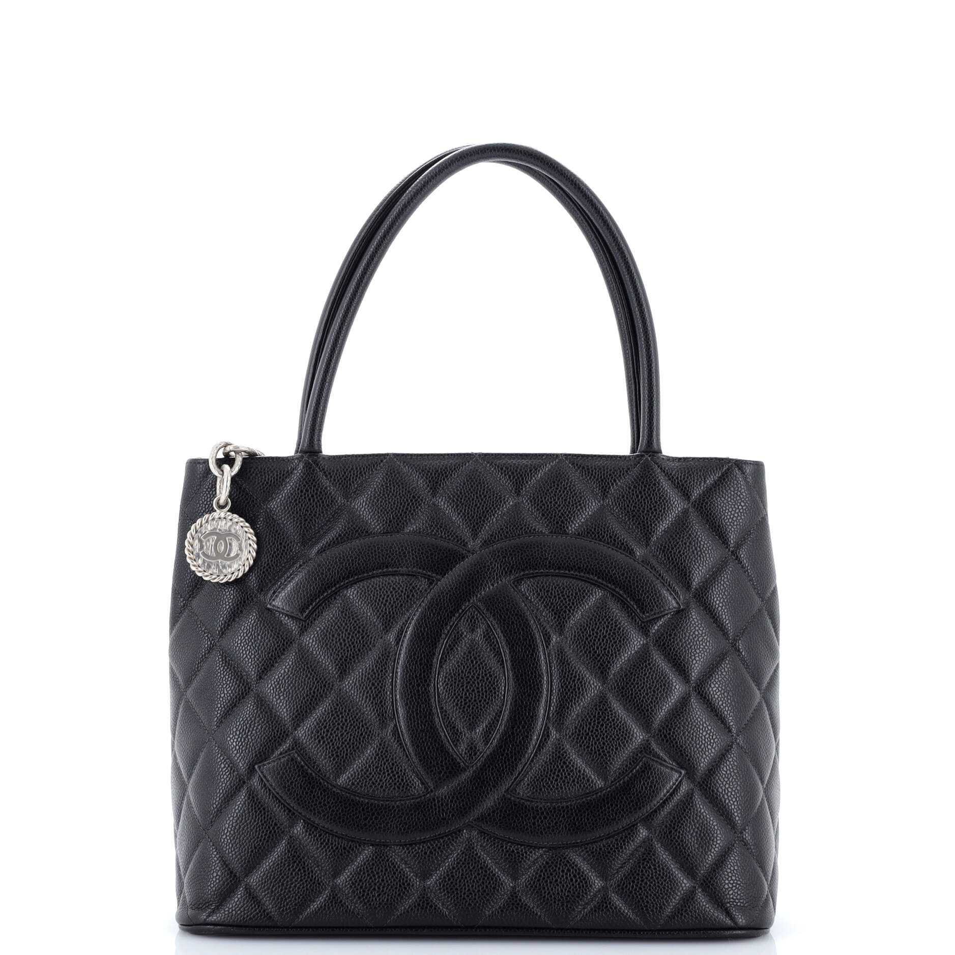 Medallion Tote Quilted Caviar