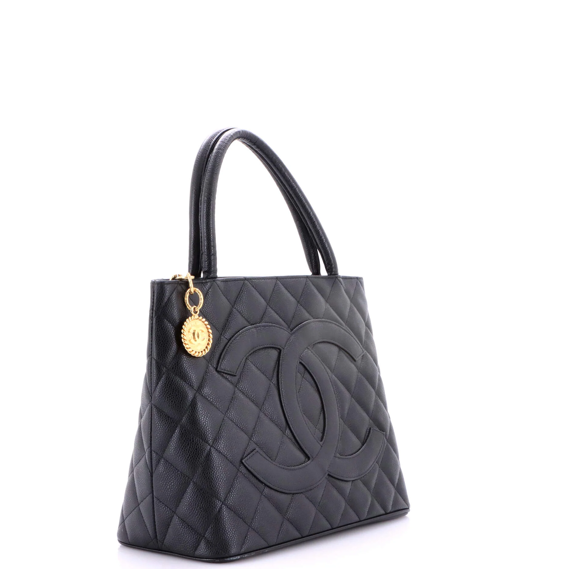 Medallion Tote Quilted Caviar - Image 2