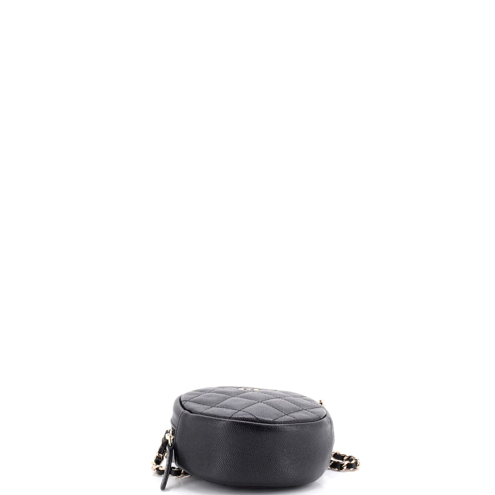 Miss Coco Round Clutch with Chain Quilted Caviar Mini - Image 4