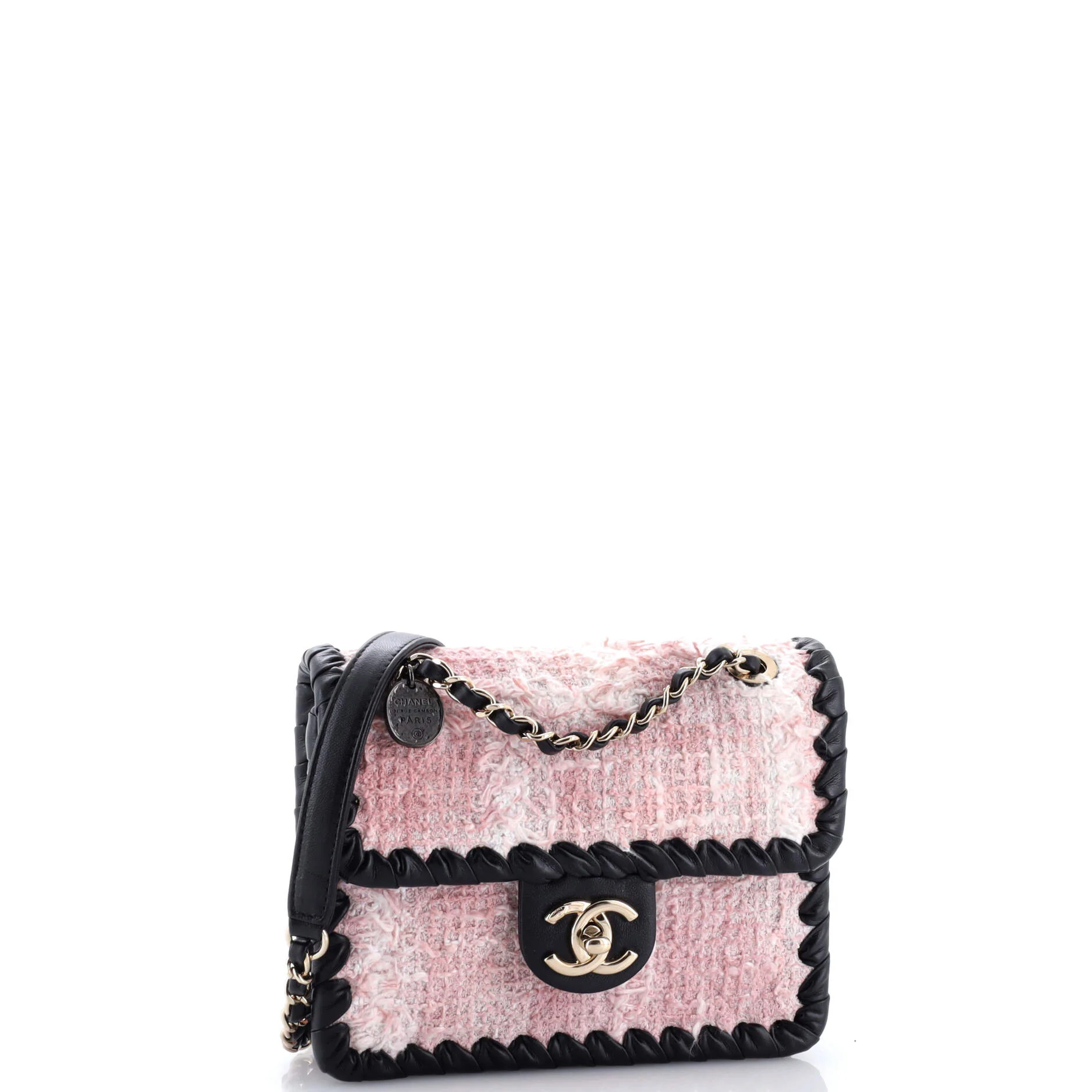 My Own Frame Flap Bag Quilted Tweed with Braided Calfskin Mini - Image 2