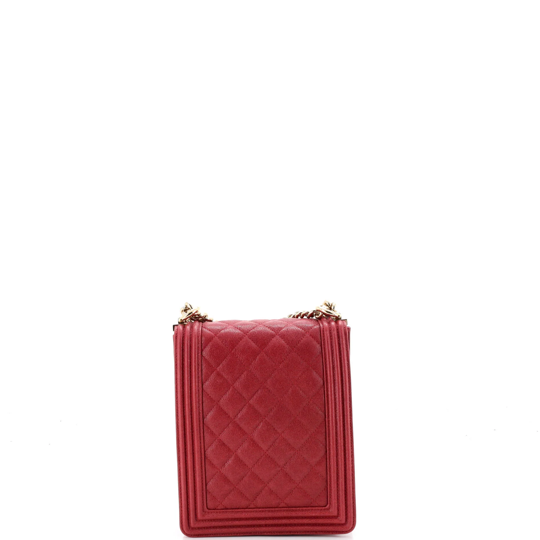 North South Boy Flap Bag Quilted Caviar Small - Image 3