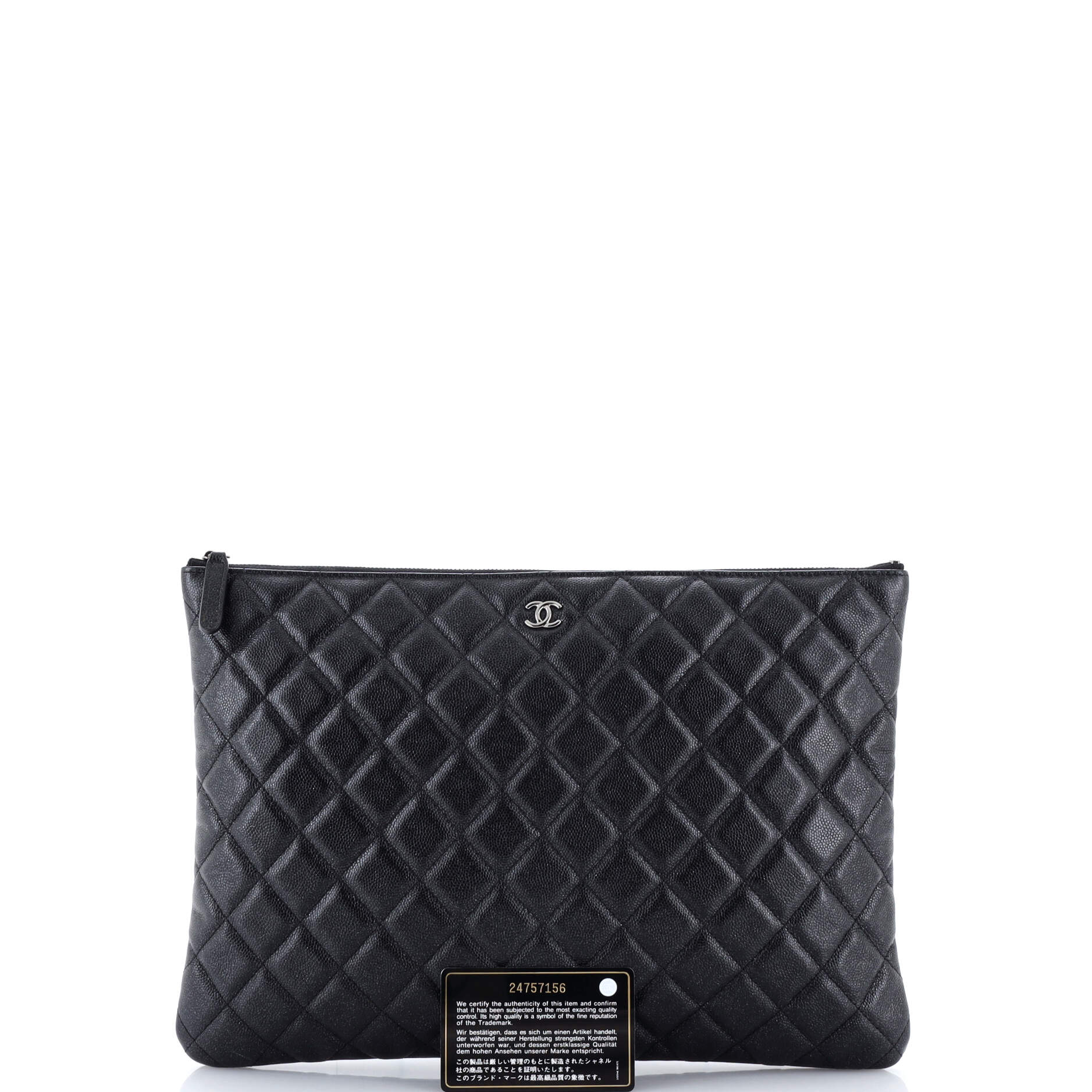 O Case Clutch Quilted Caviar Large - Image 2