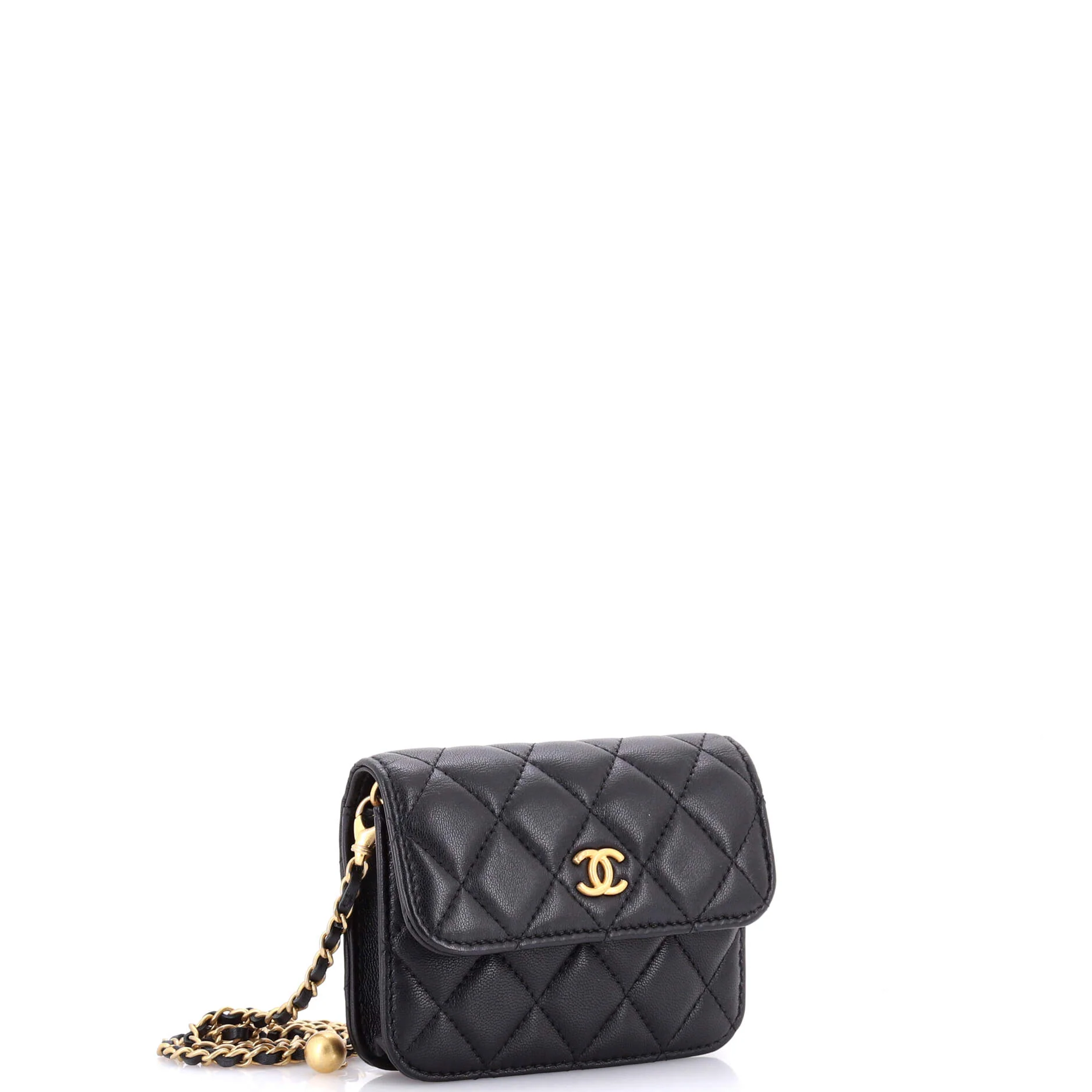 Pearl Crush Flap Clutch with Chain Quilted Lambskin Mini - Image 2