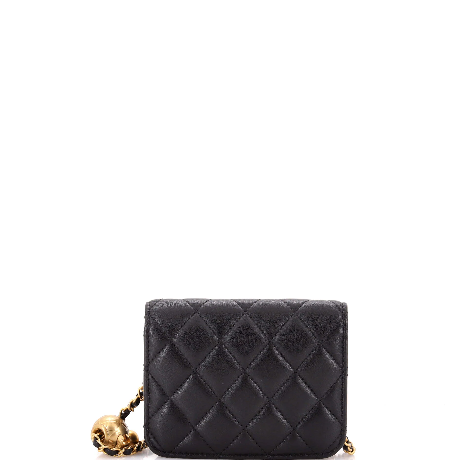 Pearl Crush Flap Clutch with Chain Quilted Lambskin Mini - Image 3
