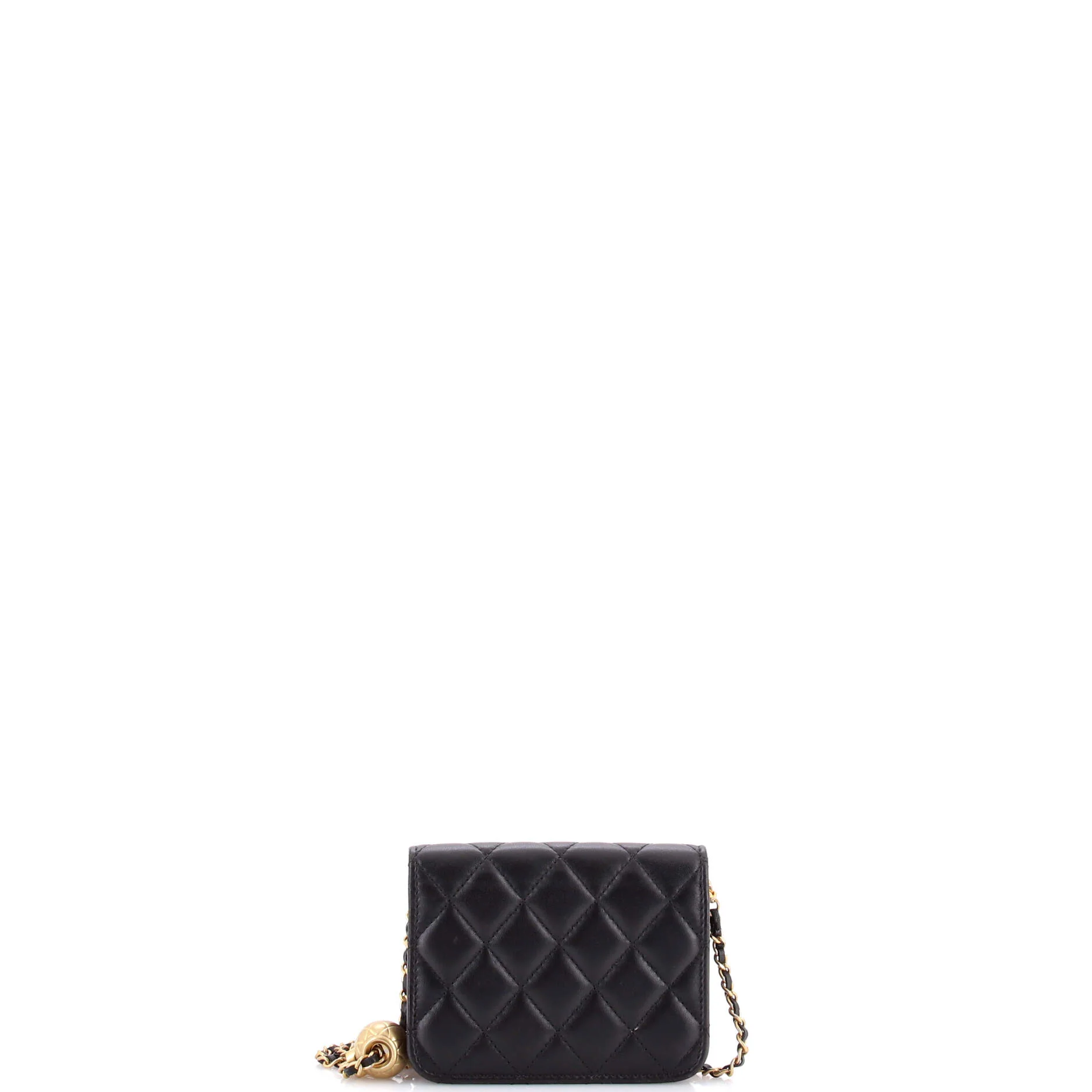Pearl Crush Flap Clutch with Chain Quilted Lambskin Mini - Image 3