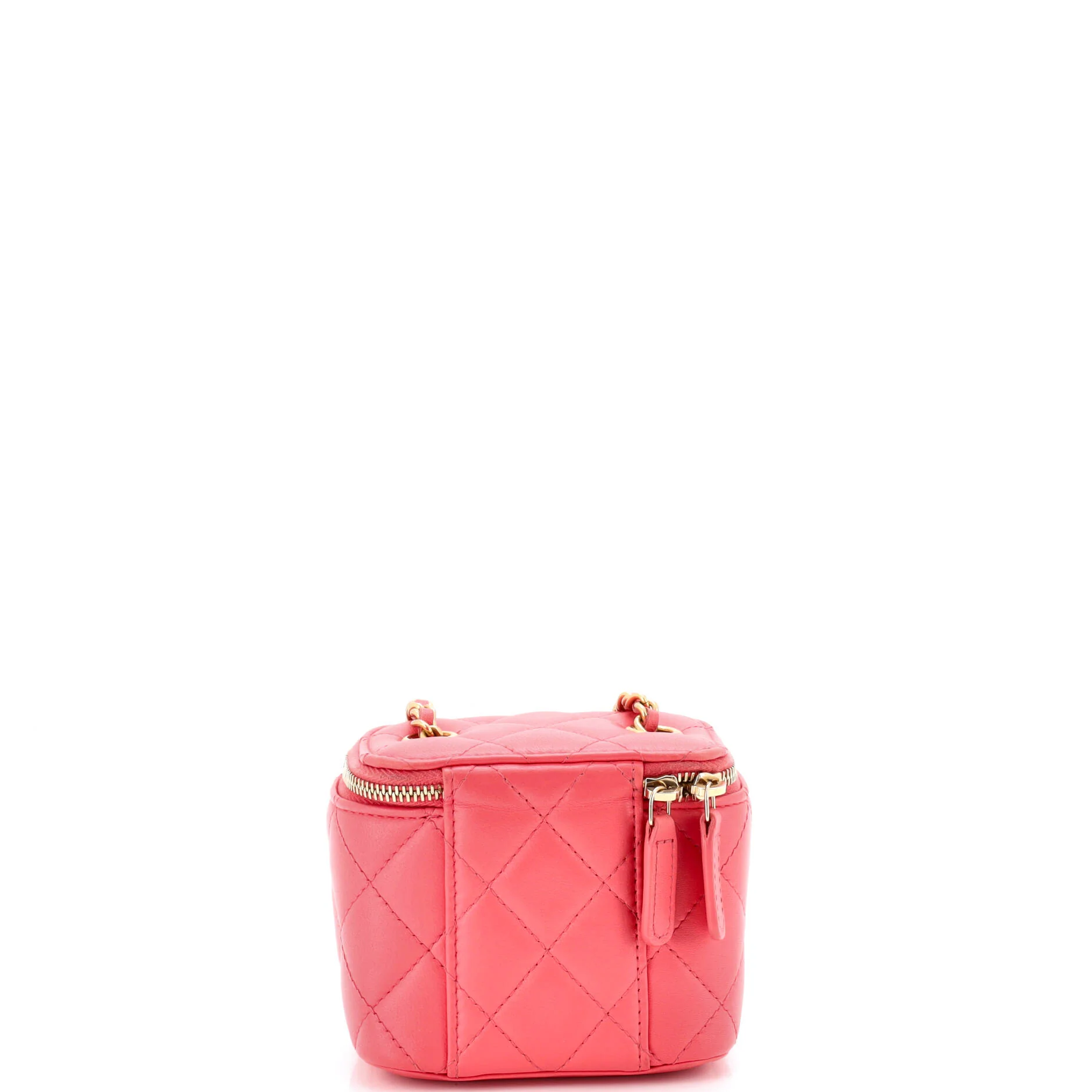 Pearl Crush Vanity Case with Chain Quilted Lambskin Mini - Image 3