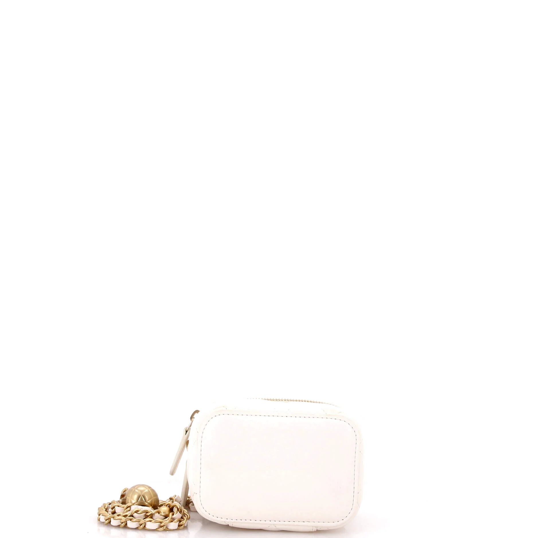 Pearl Crush Vanity Case with Chain Quilted Lambskin Mini - Image 4