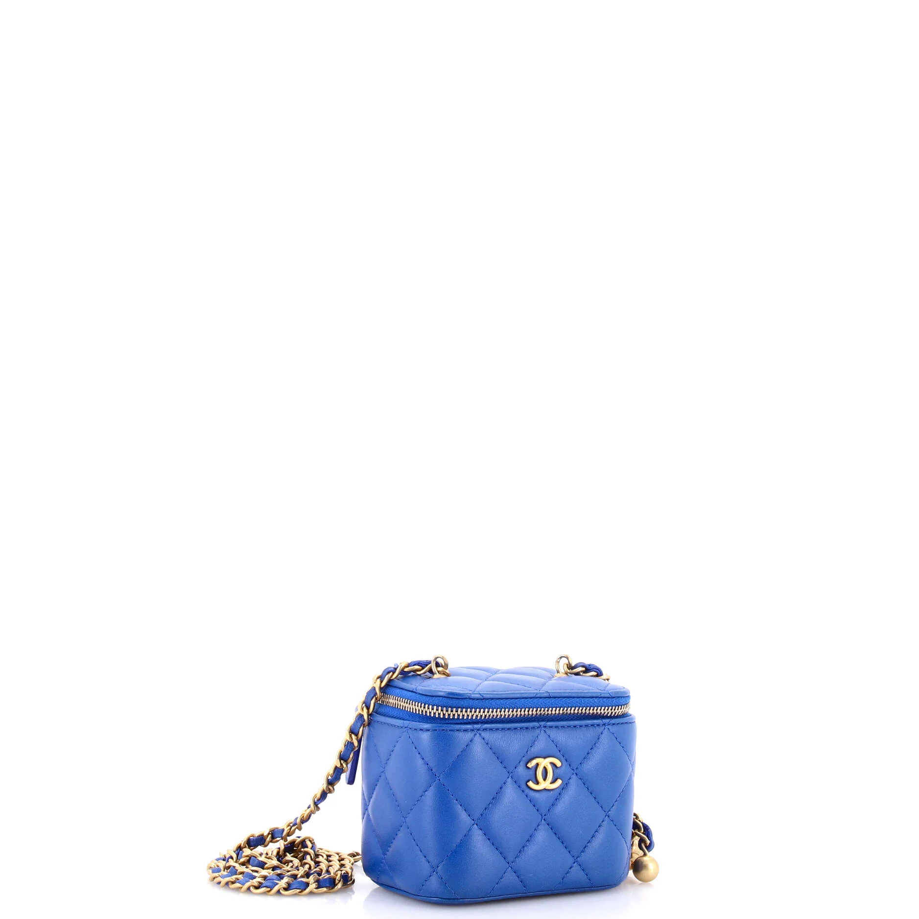 Pearl Crush Vanity Case with Chain Quilted Lambskin Mini - Image 2