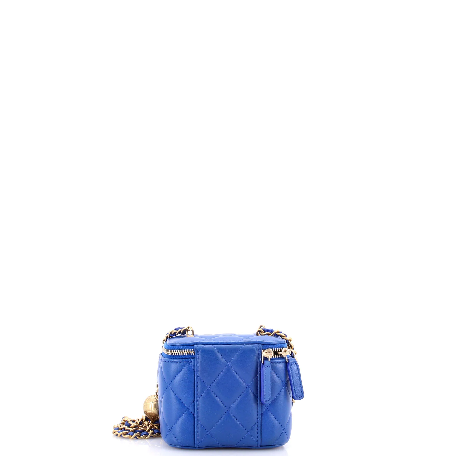 Pearl Crush Vanity Case with Chain Quilted Lambskin Mini - Image 3