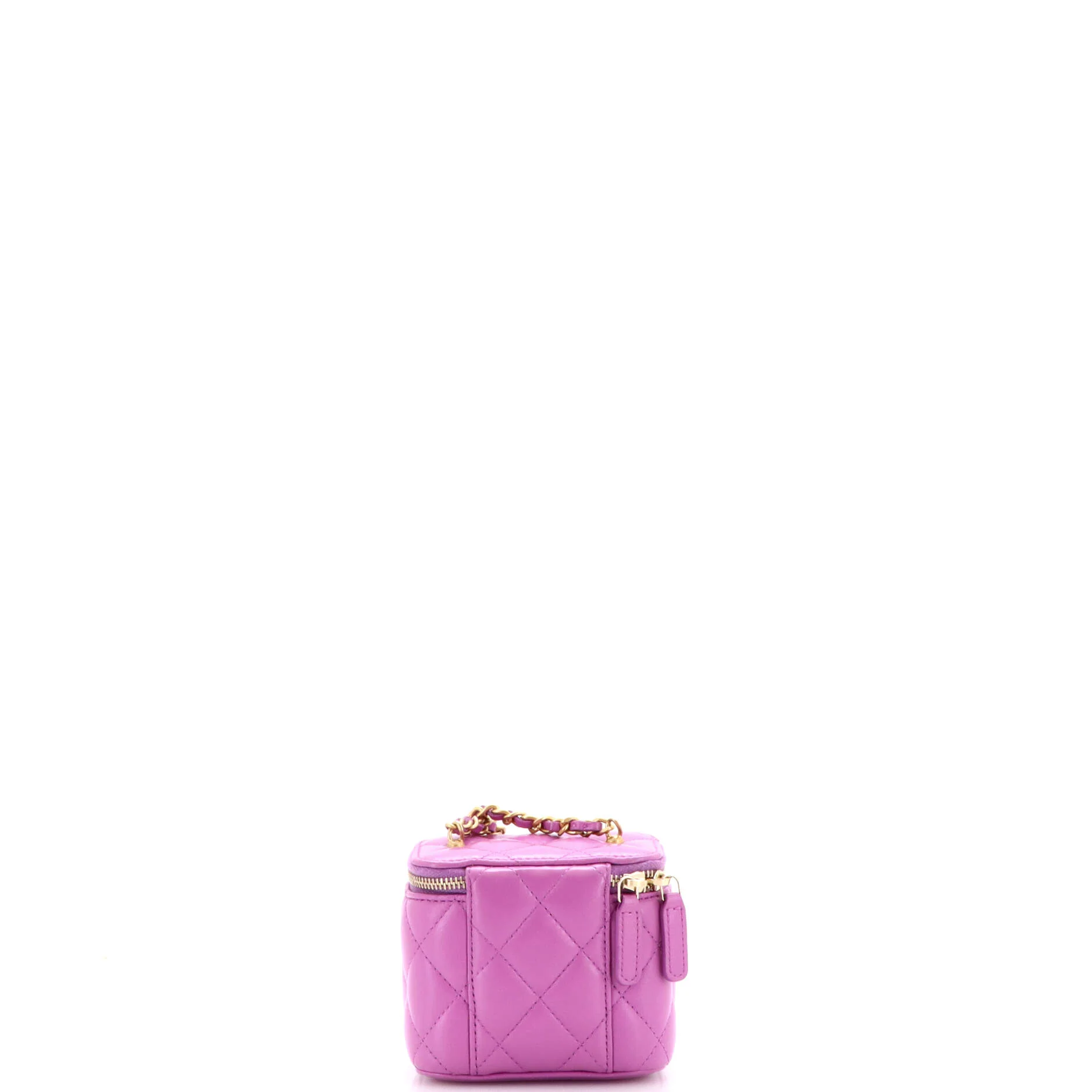 Pearl Crush Vanity Case with Chain Quilted Lambskin Mini - Image 4