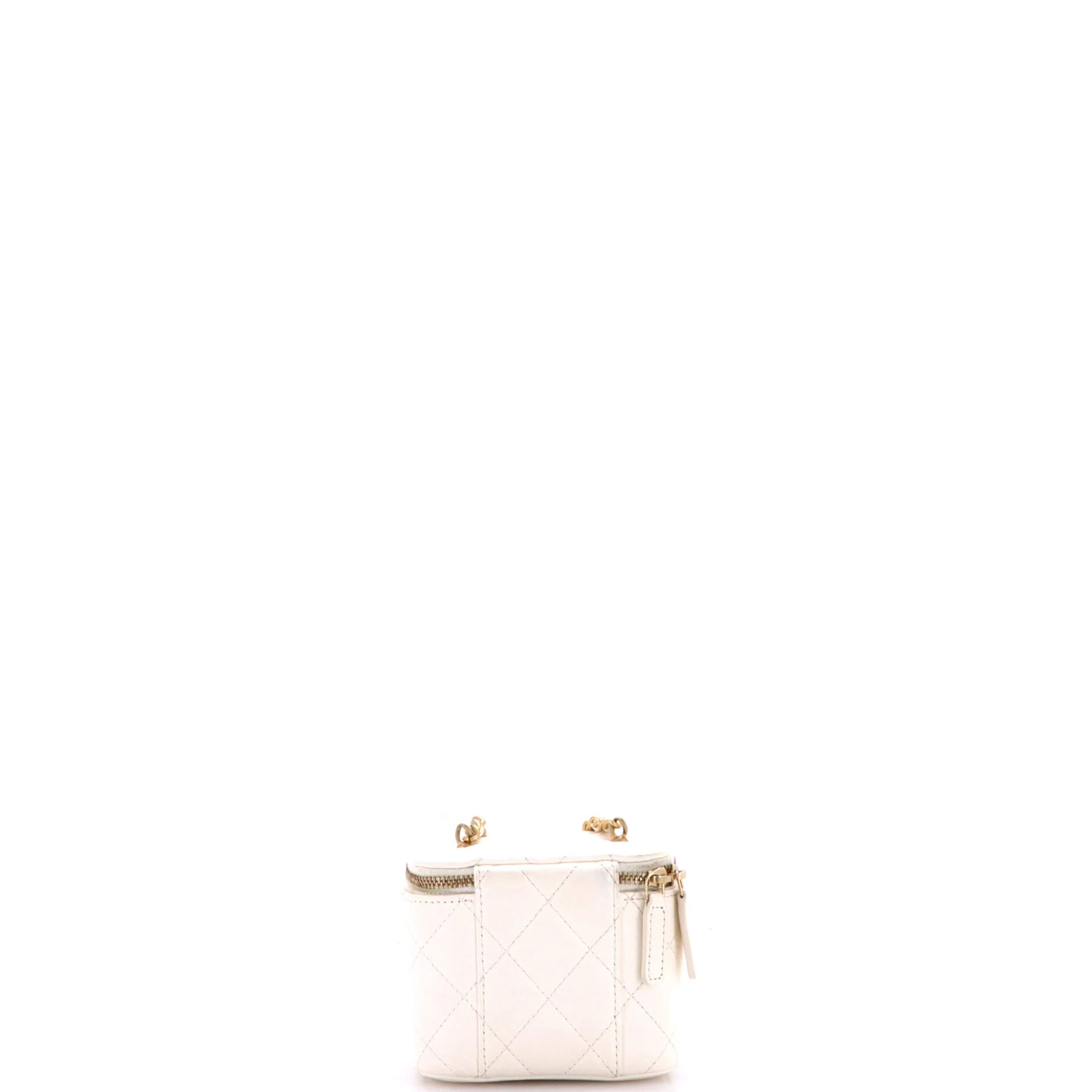 Pearl Crush Vanity Case with Chain Quilted Lambskin Mini - Image 3