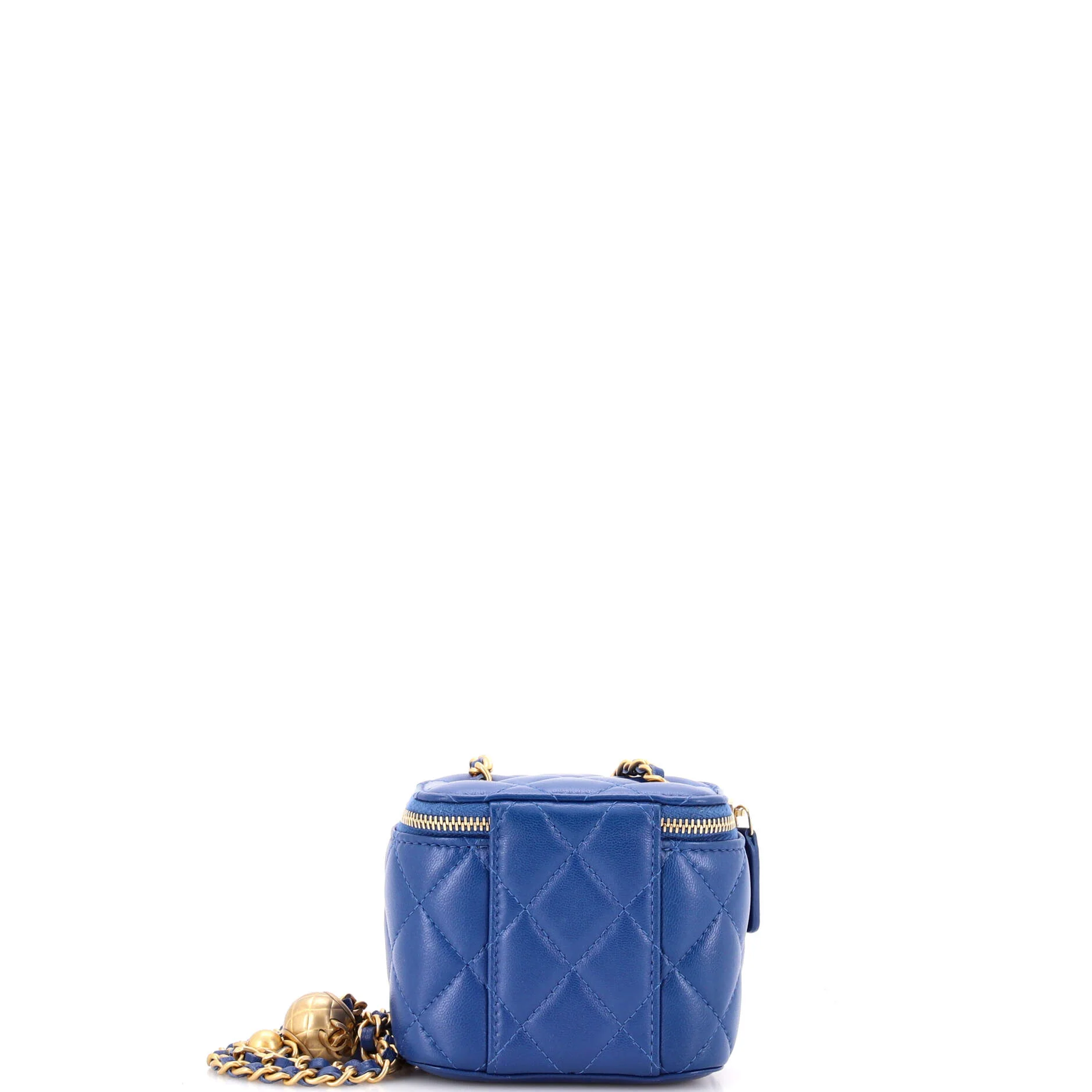 Pearl Crush Vanity Case with Chain Quilted Lambskin Mini - Image 3