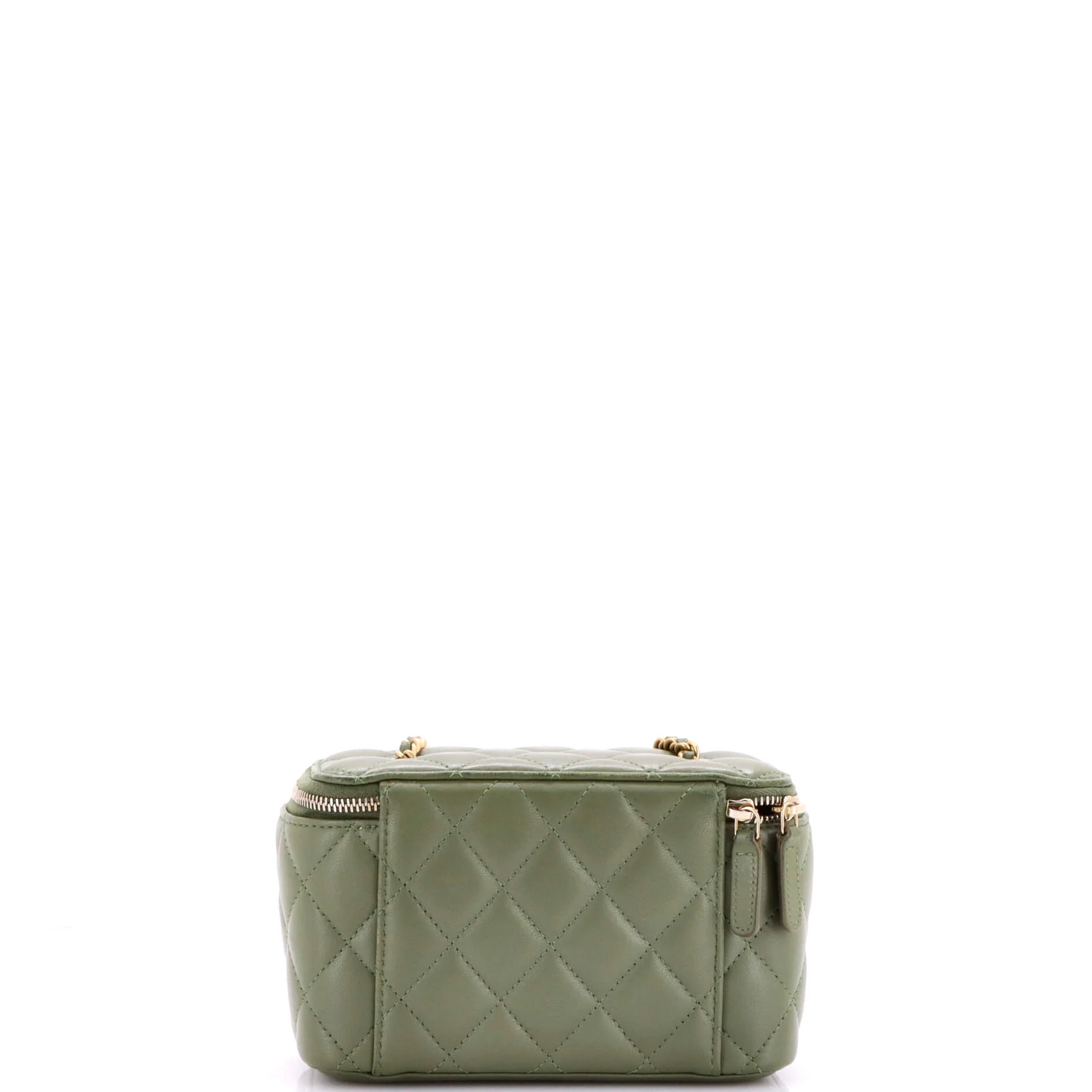 Pearl Crush Vanity Case with Chain Quilted Lambskin Small - Image 4