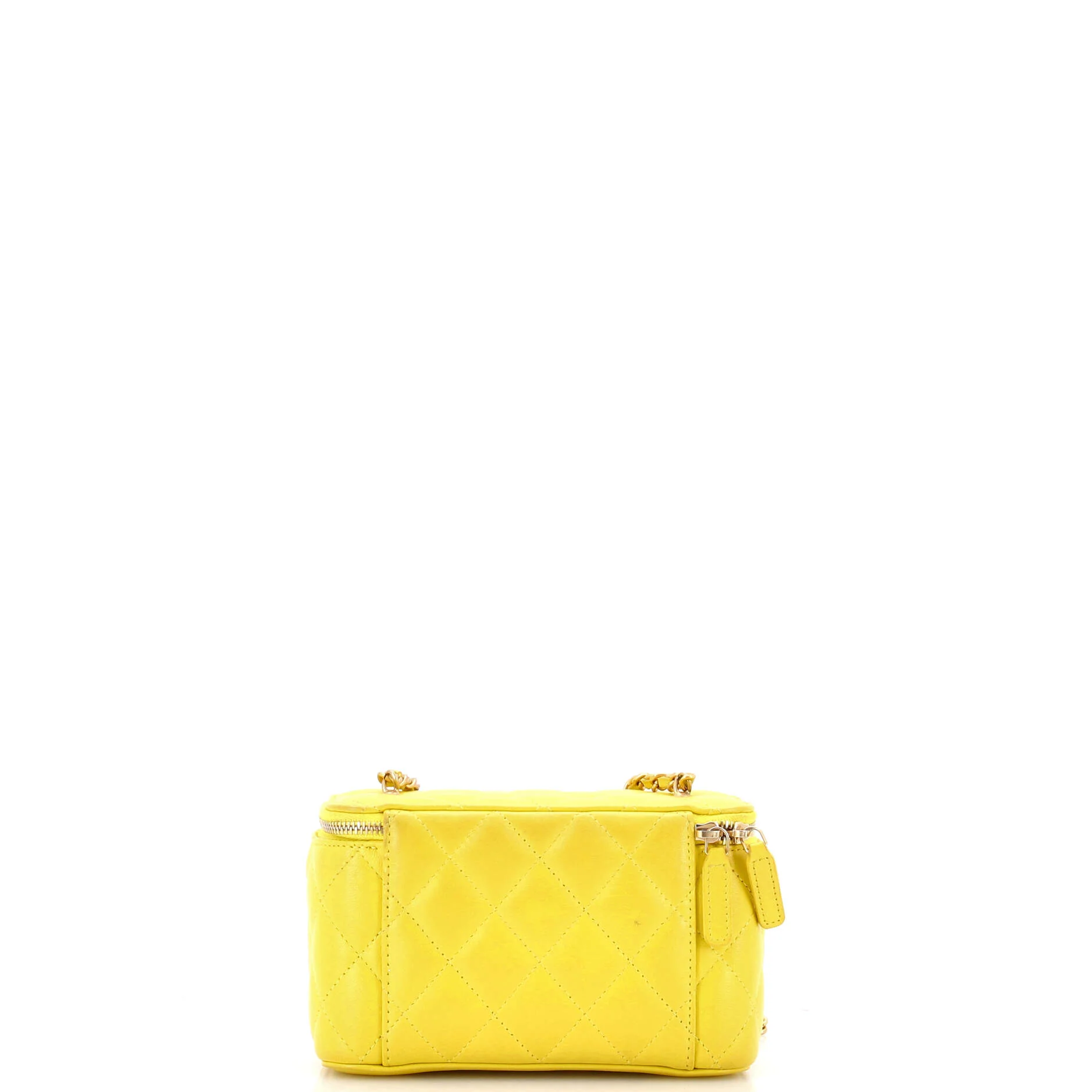 Pearl Crush Vanity Case with Chain Quilted Lambskin Small - Image 3
