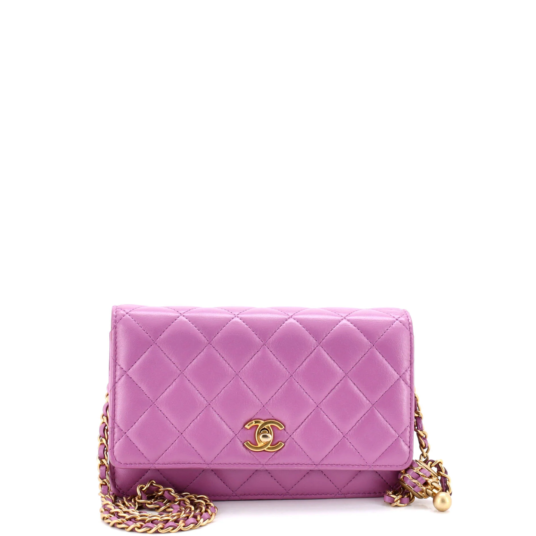 Pearl Crush Wallet on Chain Quilted Lambskin