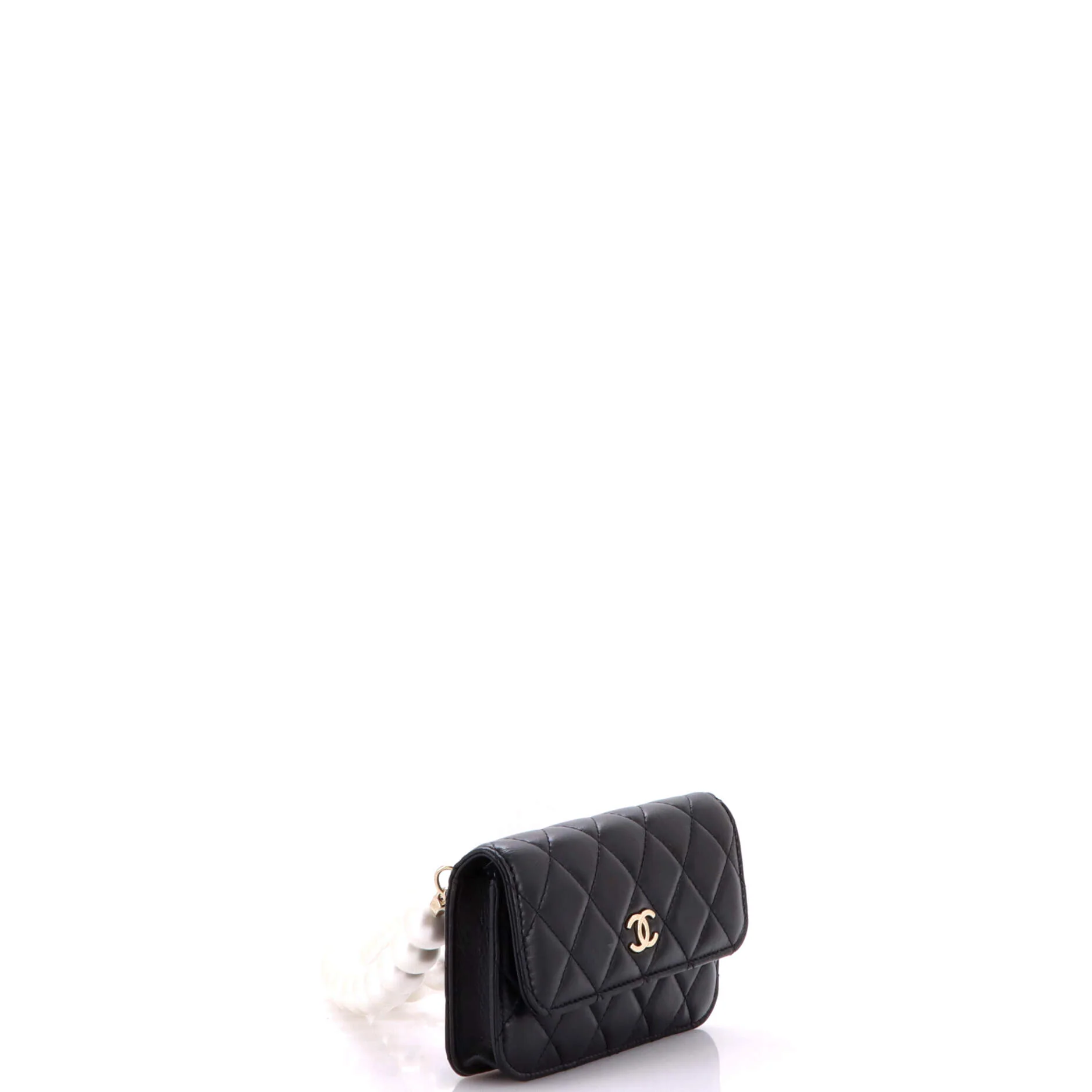 Pearl Strap Clutch with Chain Quilted Calfskin - Image 3